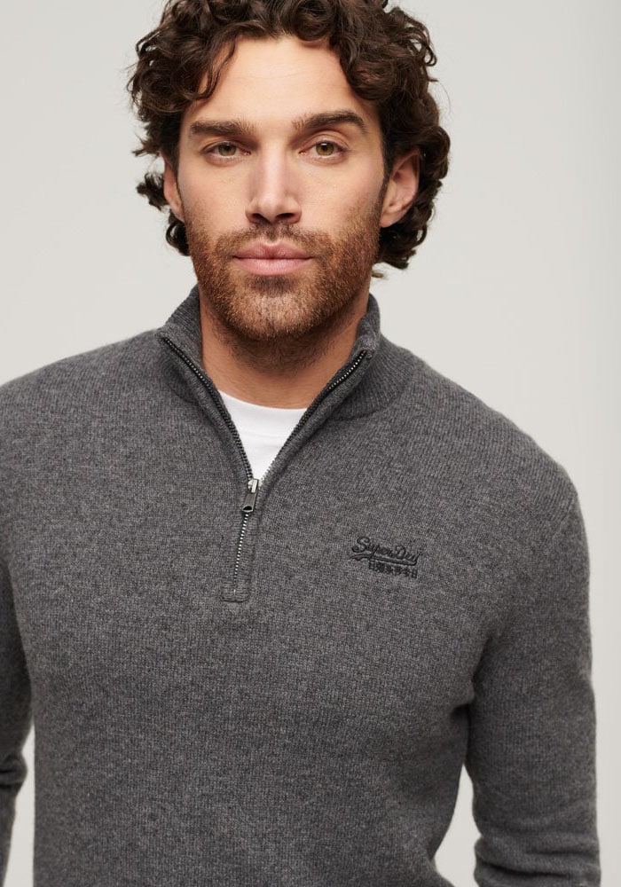 Superdry Strickpullover »ESSENTIAL EMB KNIT HALF ZIP«