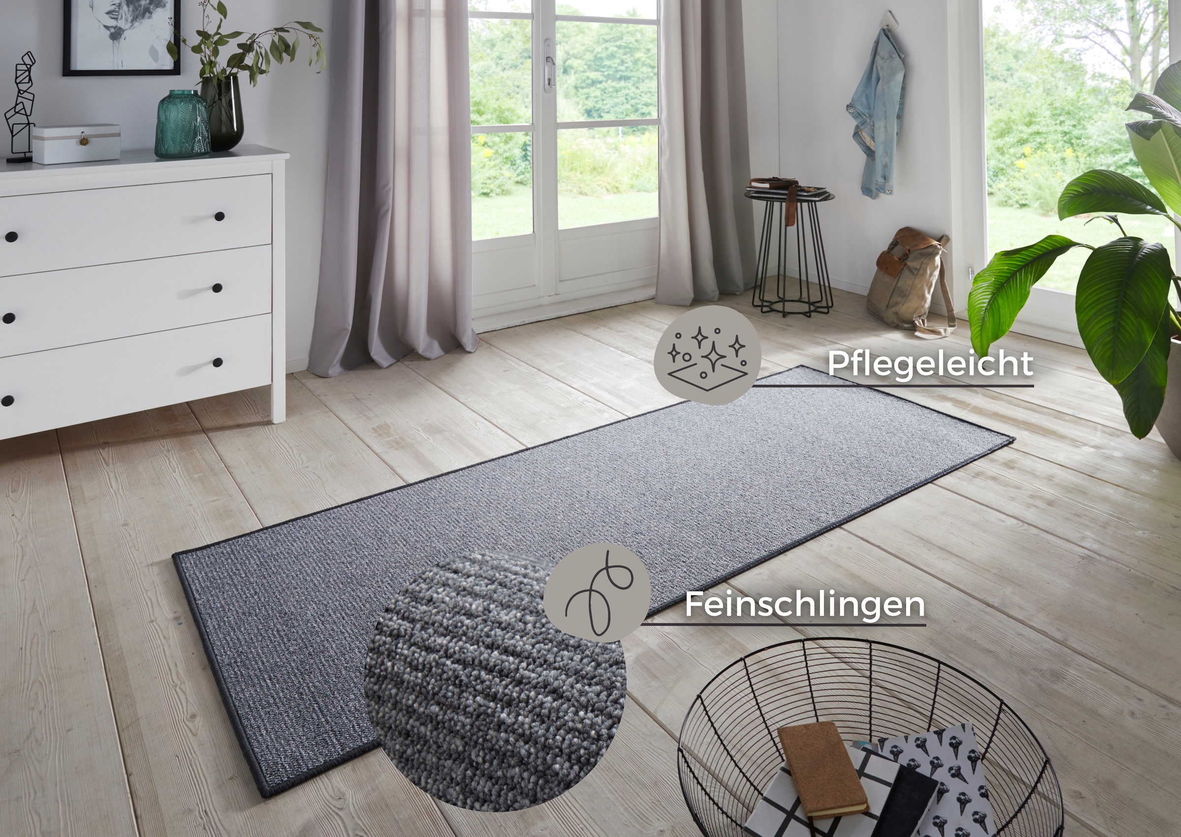 HANSE Home Läufer »Bouclé«, rechteckig, Rutschfest, Sisal Optik, Teppichläufer, Teppich, Küche, Flur, Schlicht