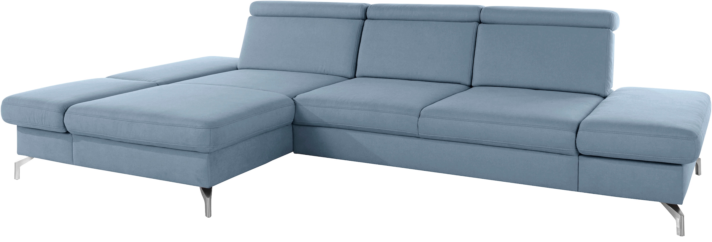 sit&more Ecksofa »Brisbane L-Form« Fusshöhe 12 cm, inklusive Sitztiefen-, Armteil- und Kopfteilverstellung