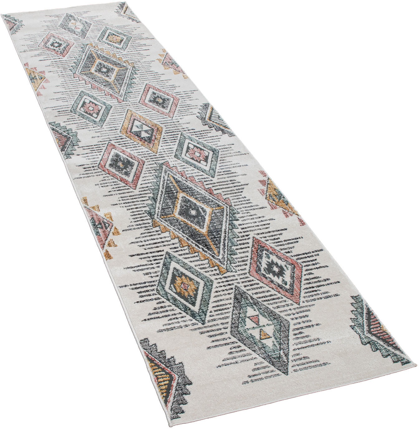 Image of Paco Home Läufer »Harnuba 762«, rechteckig, 9 mm Höhe, Teppich-Läufer, Kurzflor, modernes Design, Motiv Rauten, ideal im Flur & Schlafzimmer bei Ackermann Versand Schweiz