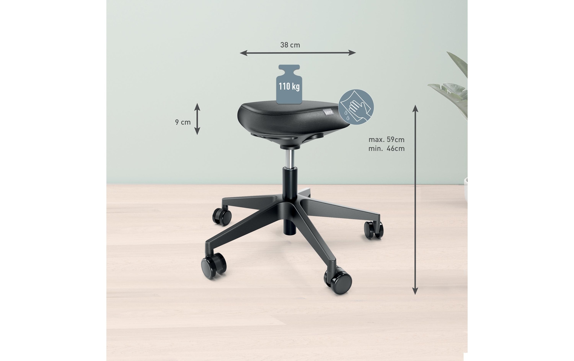 LEITZ Tabouret de travail »Ergonomischer mit Rollen«