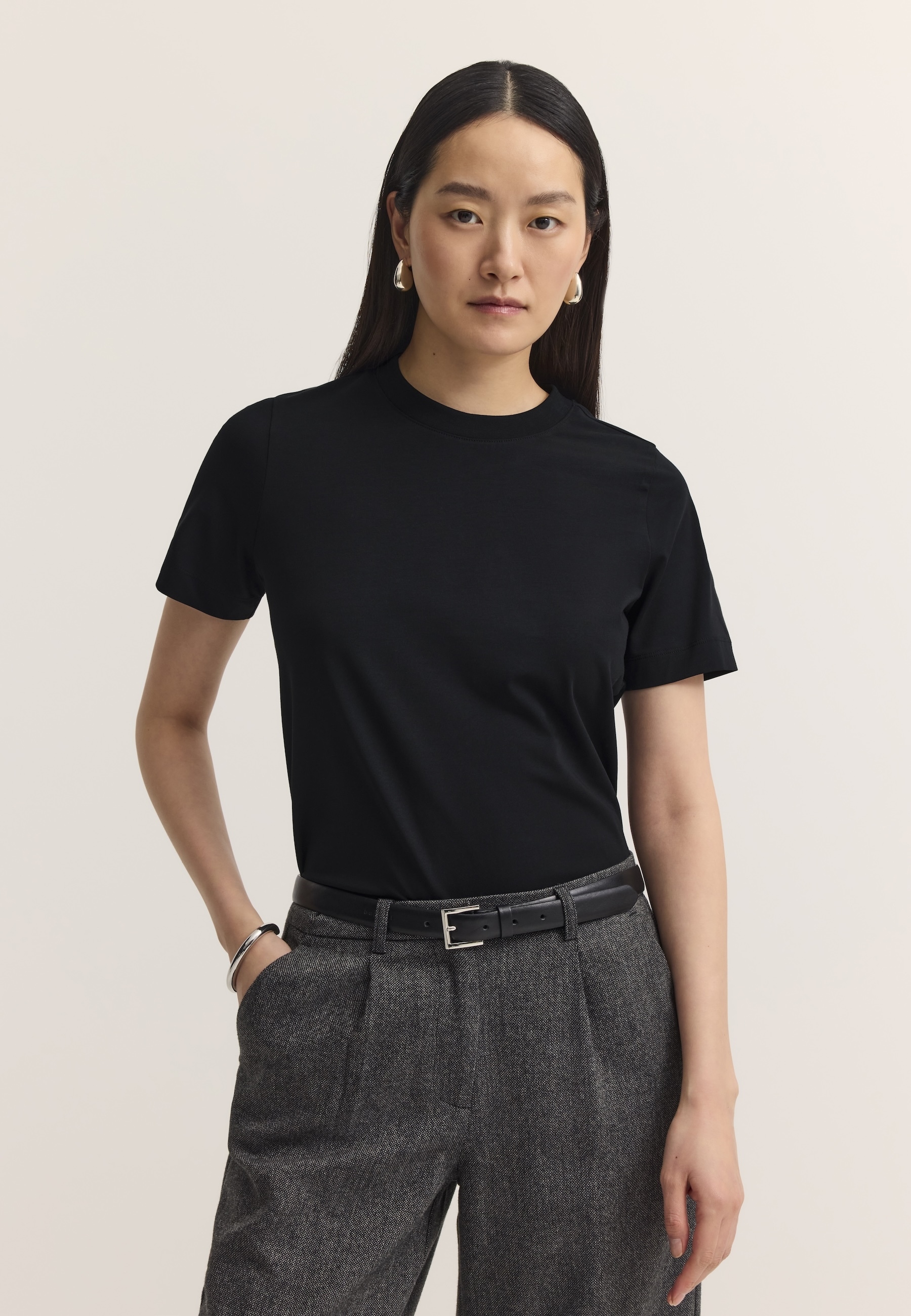 Image of bugatti T-Shirt "Modern Fit" Modern Fit Baumwoll-Stretch Rundhals