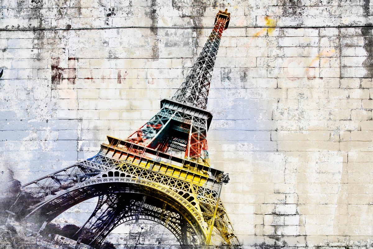 Image of Papermoon Fototapete "Eiffelturm Graffiti"