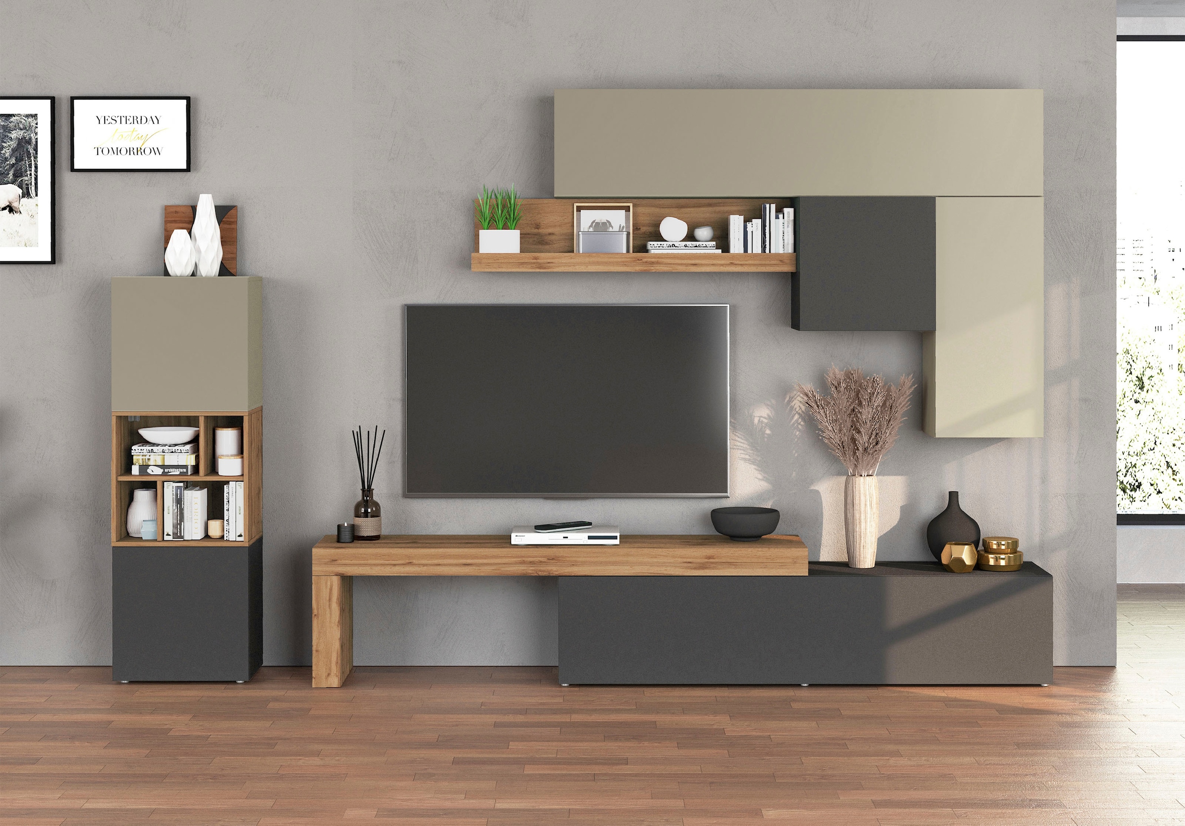 INOSIGN Meuble mural »Chronos Wohnwand, Medienwand, 8-er set« Set, 8 cuis tlg.