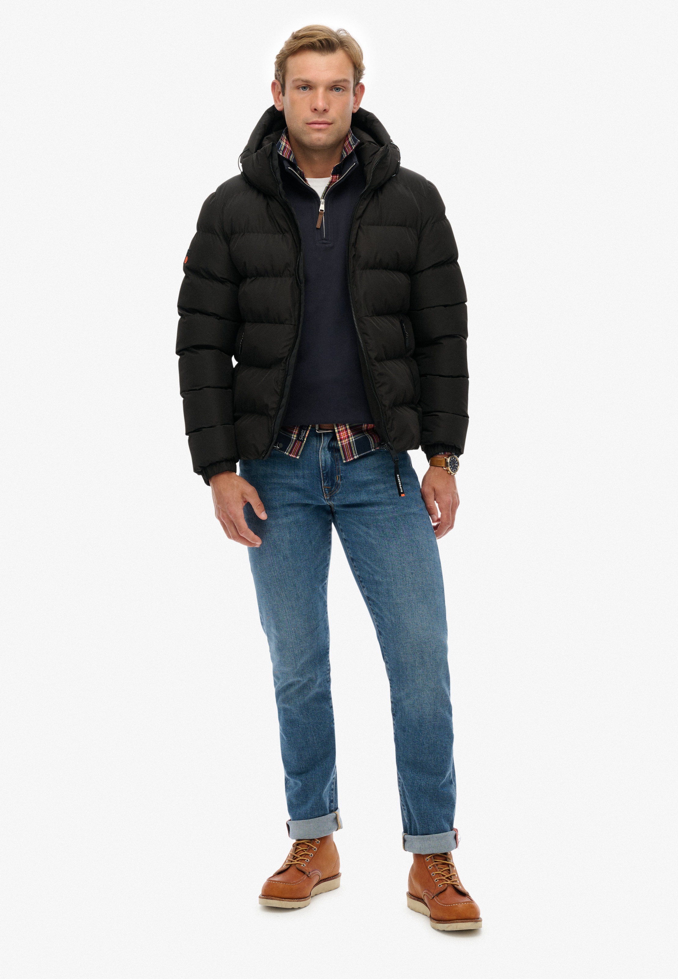 Superdry »HOODED SPORTS PUFFER JACKET« mit Kapuze Kunstfaser, relaxed fit