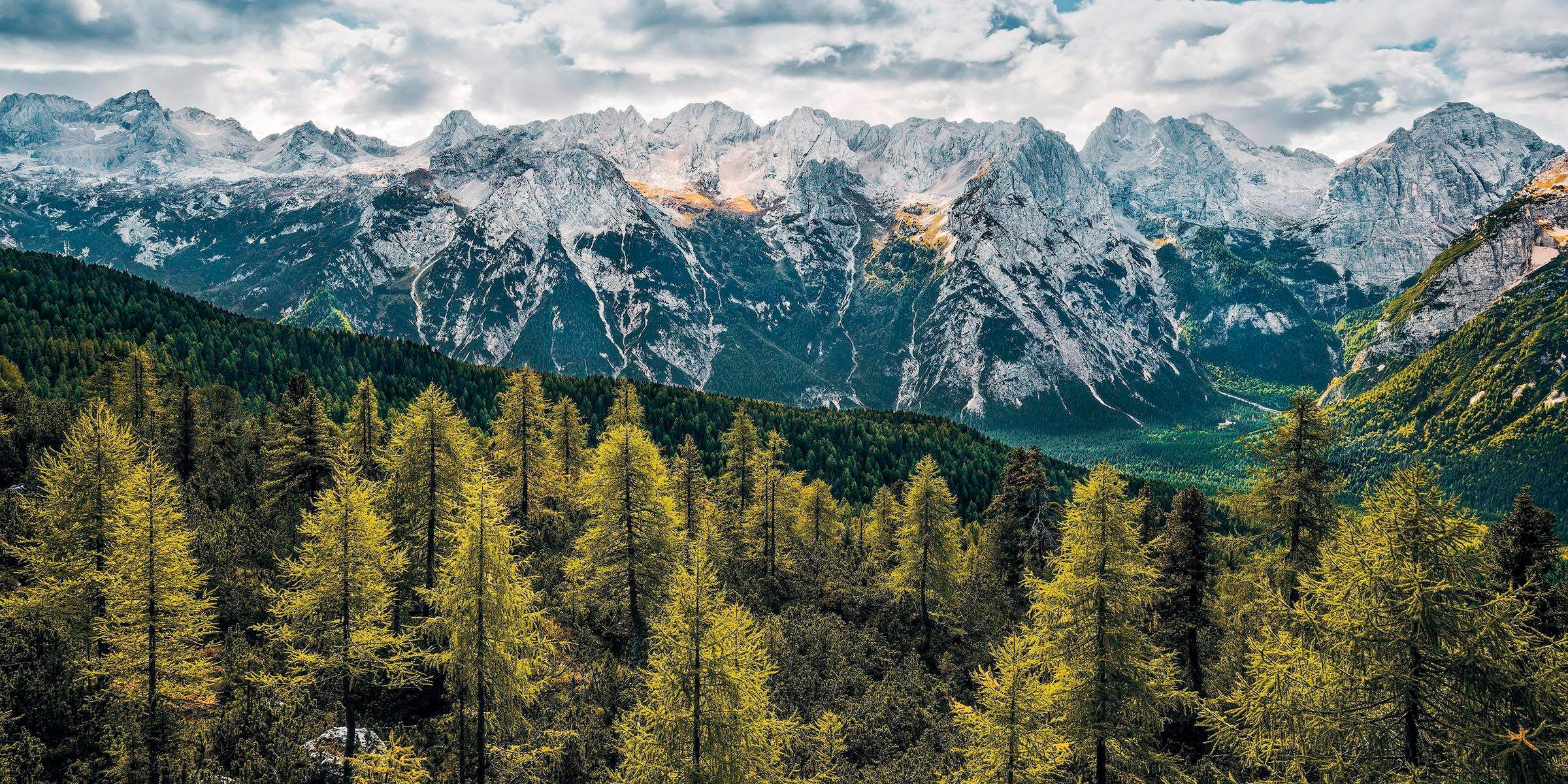 Image of Komar Vliestapete "Digitaldruck Vlies - Wild Dolomites - Grösse 200 x 100 cm" bedruckt glatt Wohnzimmer, Schlafzimmer