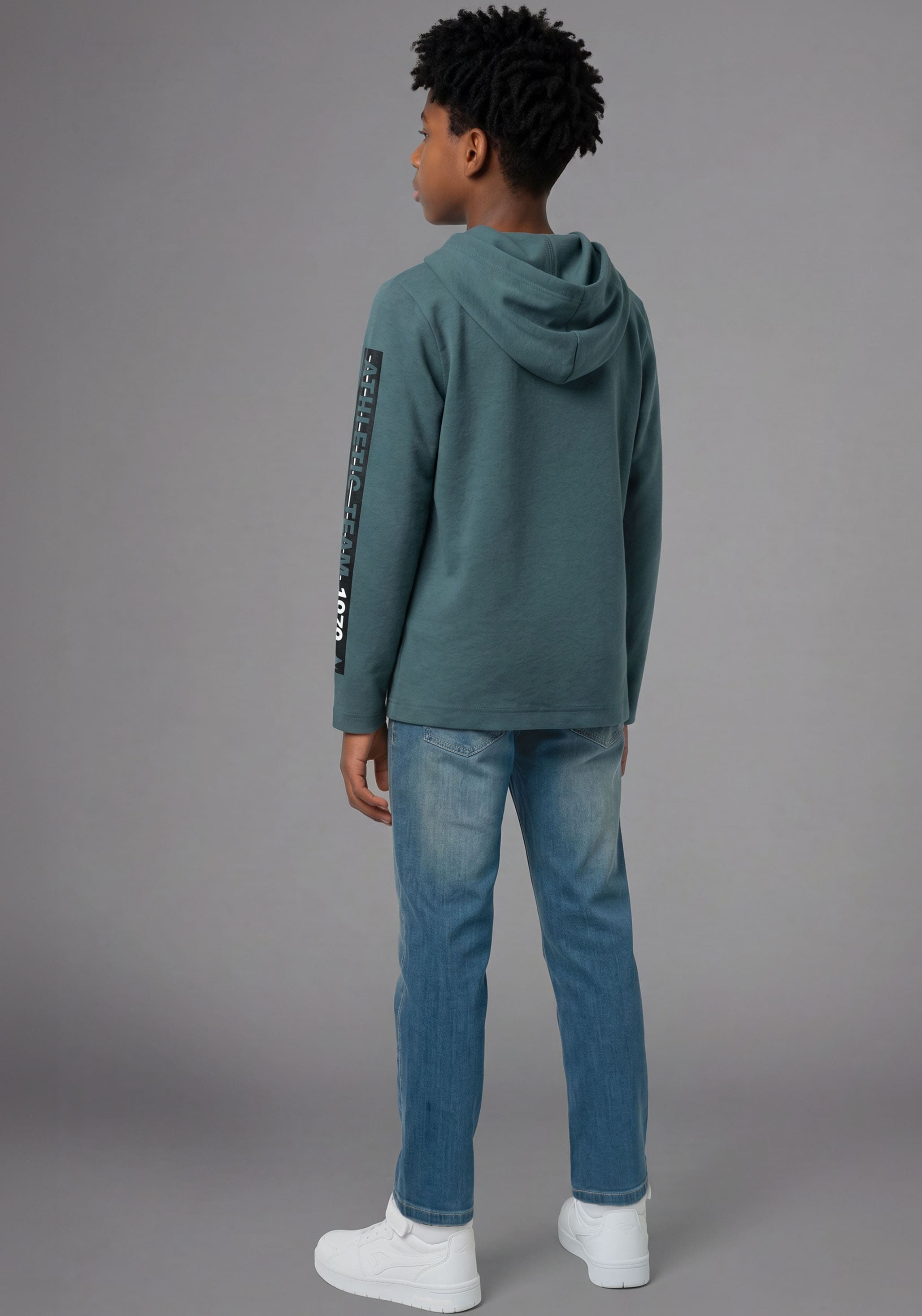 KangaROOS T-shirt à capuche »Shirt mit Ärmelprint« sweat à capuche chiné avec imprimé sur les manches