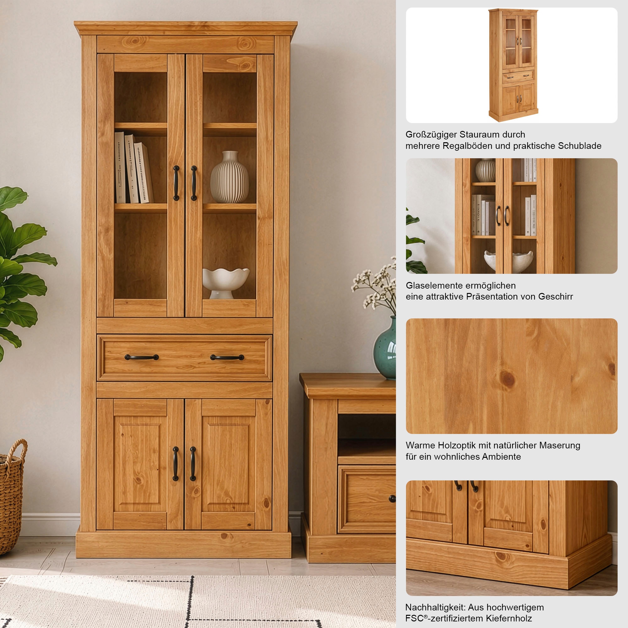 GOODproduct Vitrines »Selma« hauteur 180 cm (2 portes)