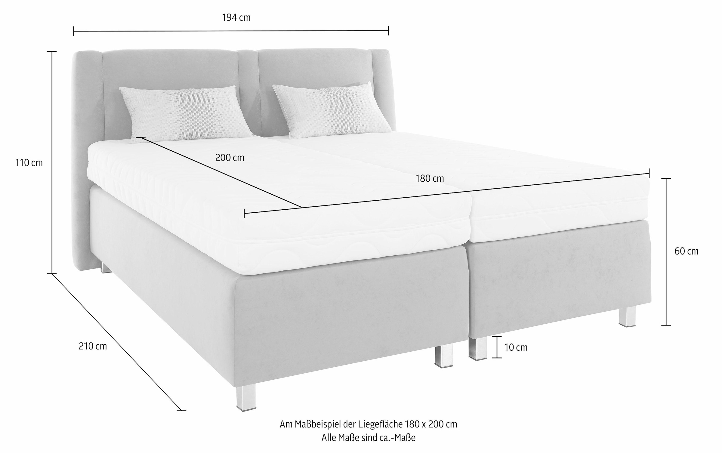 Westfalia Schlafkomfort Boxspringbett, inkl. Zierkissen