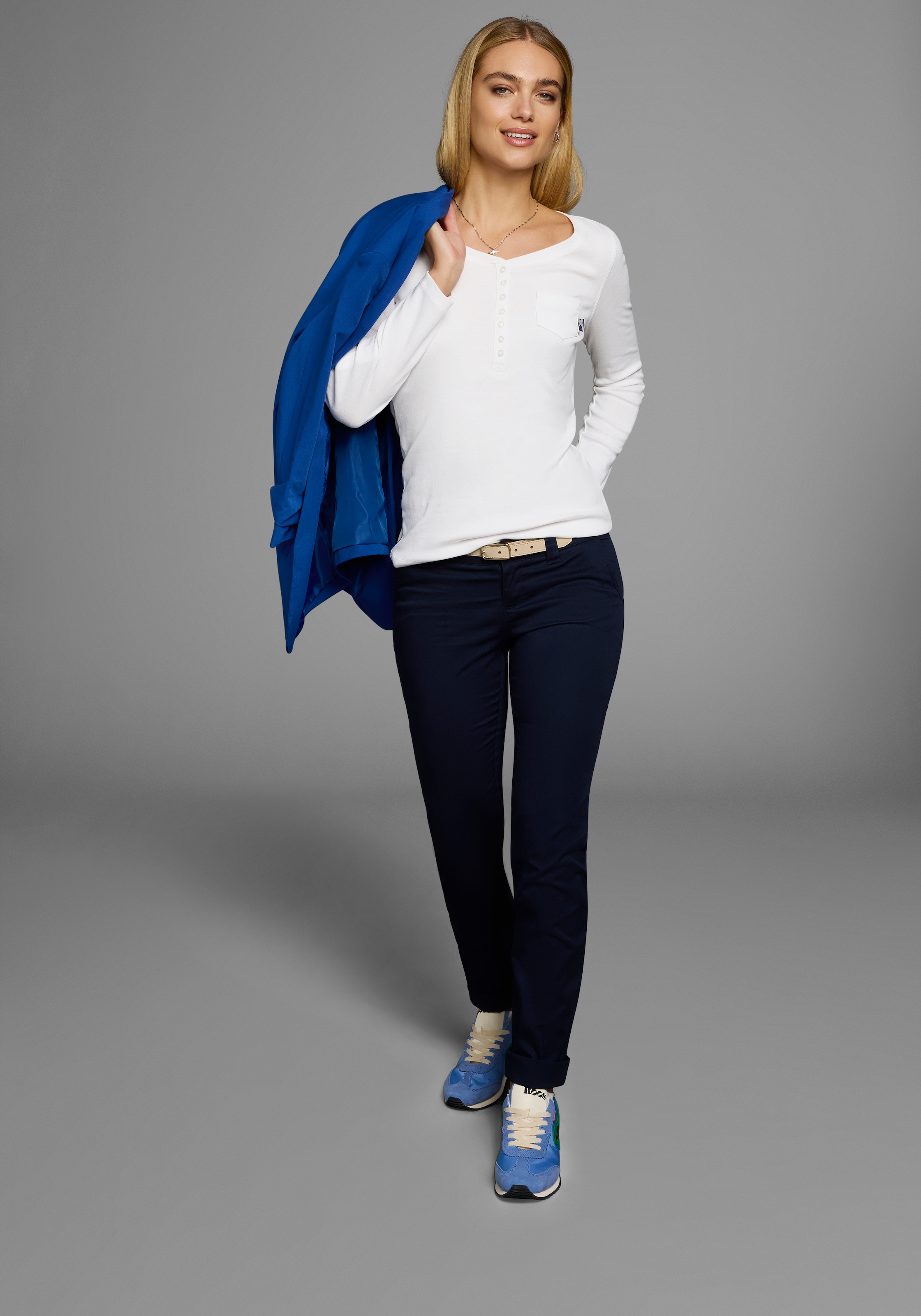 Arizona sehr figurbetonter Schnitt,  unifarben,  Rundhalsausschnitt