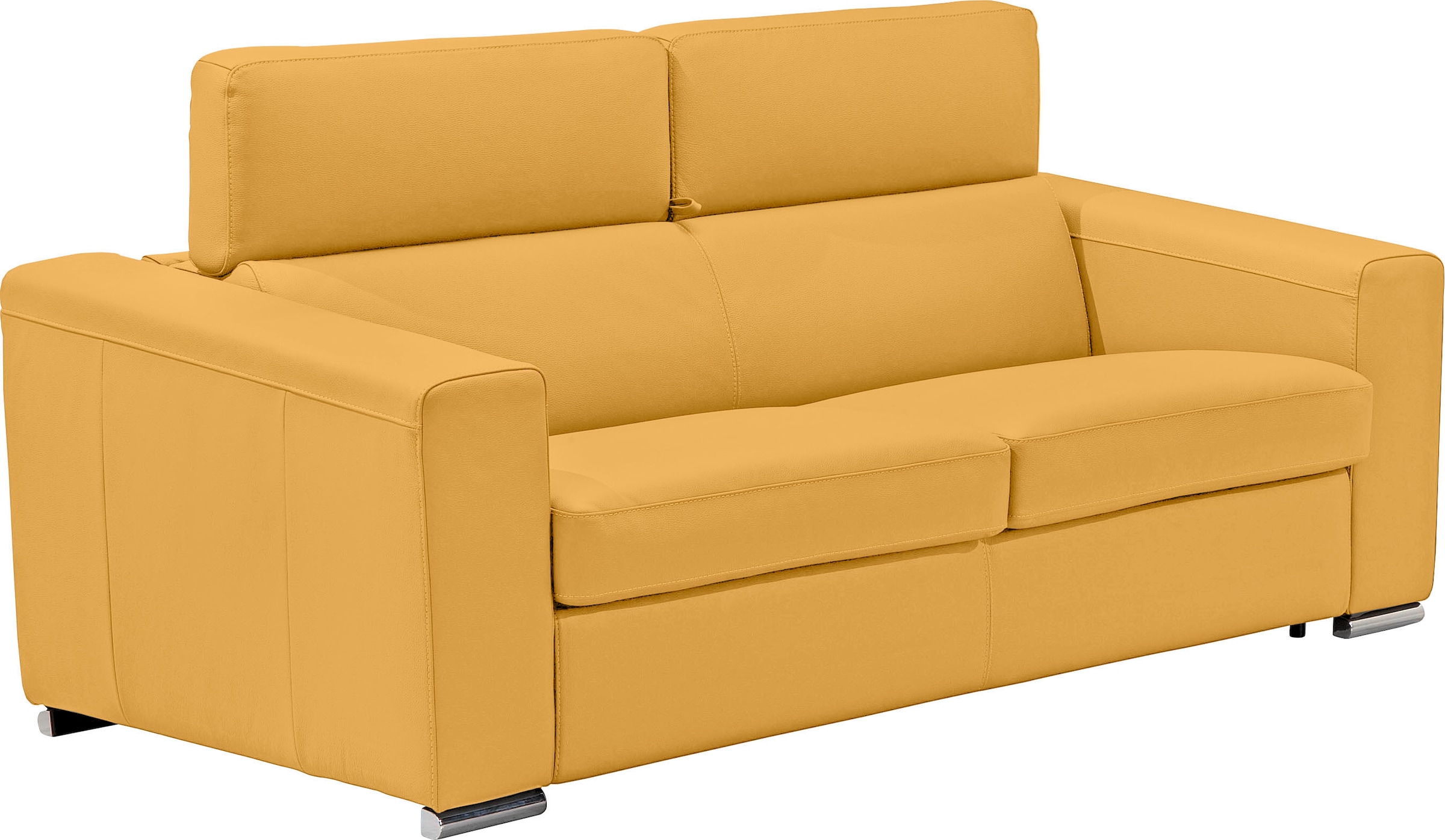 Egoitaliano Schlafsofa »Cabiria, Design und super Sitz- und Liegekomfort«, Sofa inkl. Schlaffunktion, Kopfteile verstellbar, mit Metallfüssen
