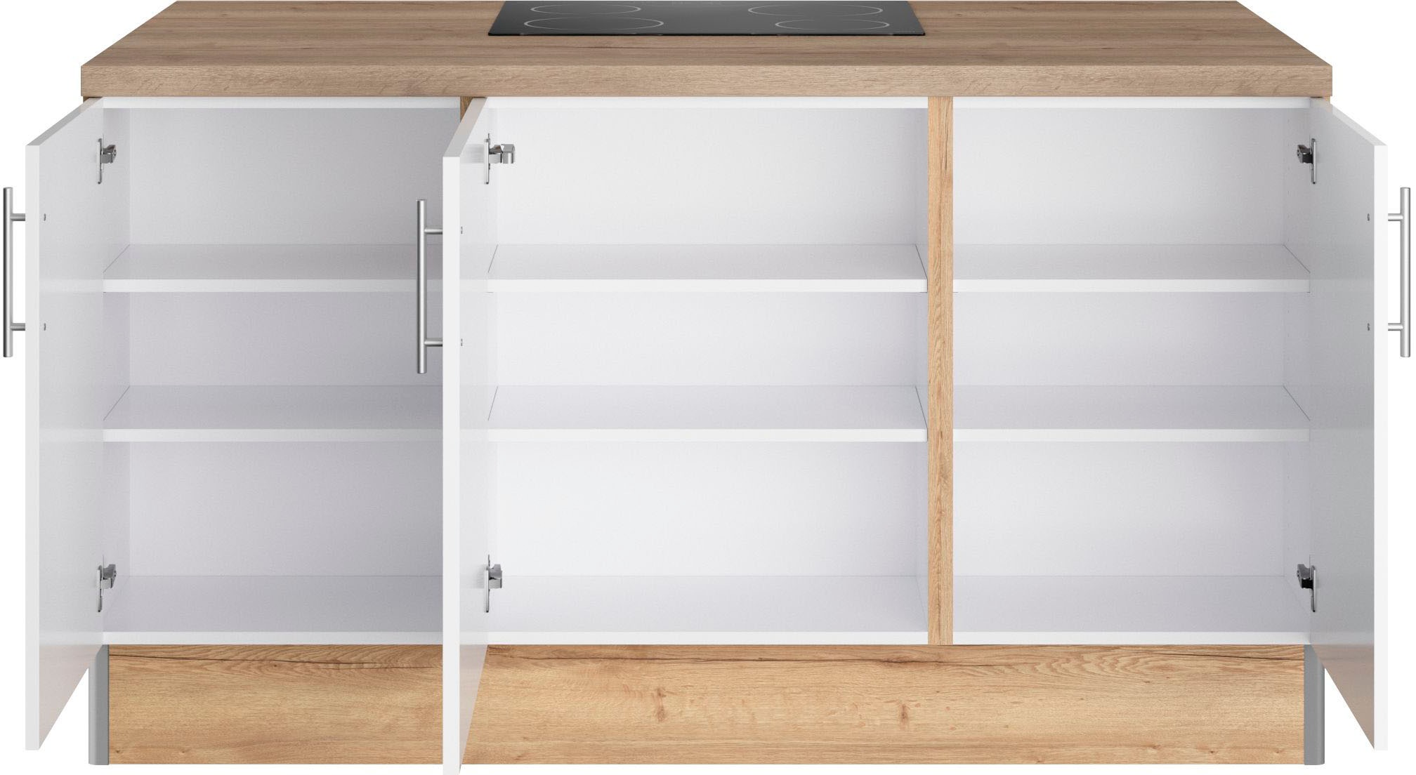 OPTIFIT Kochinsel »Ahus«, Kücheninsel, Breite 160 cm, wahlw. mit E-Gerät, Soft Close Funktion