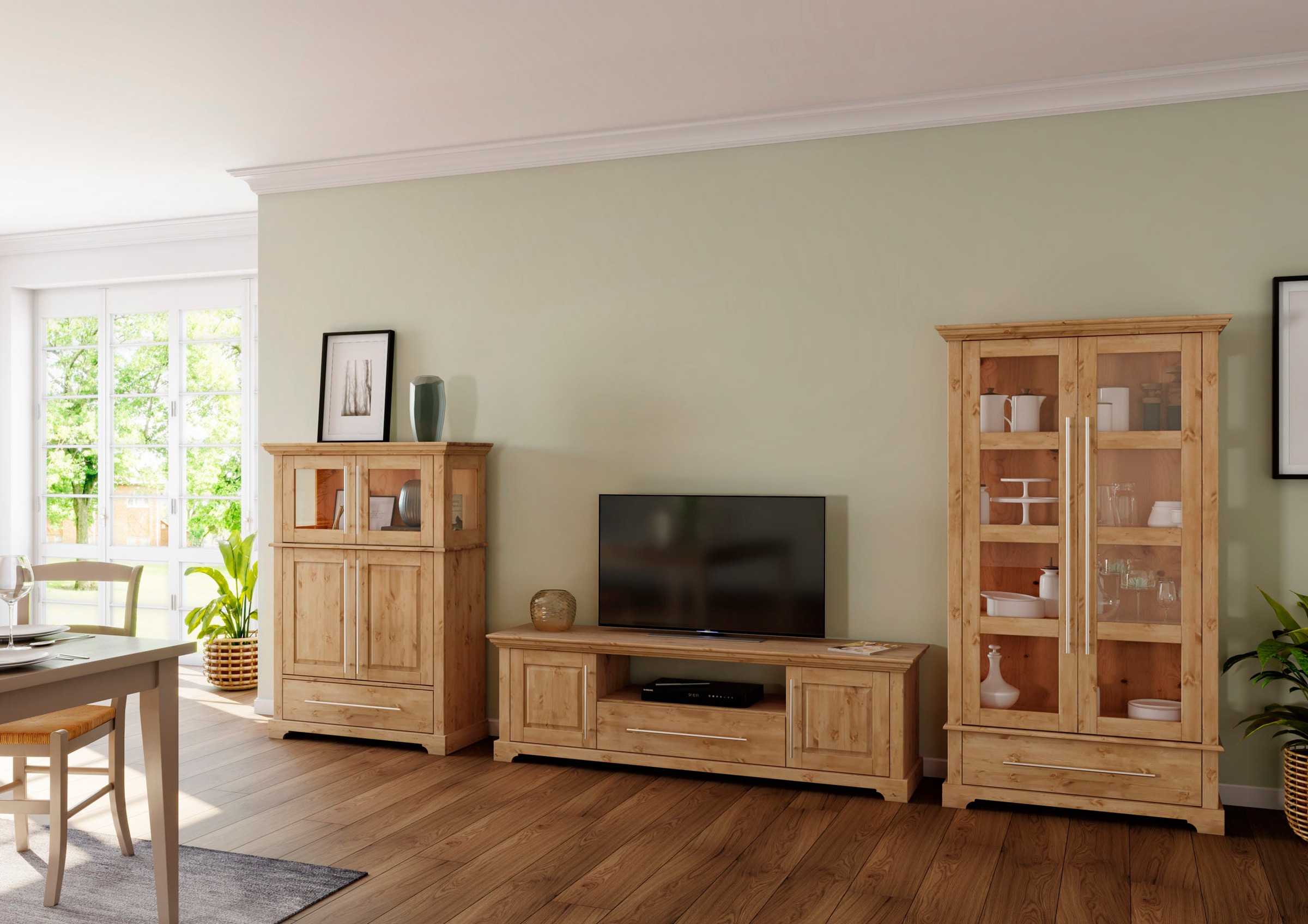 Home affaire Tableau TV »Meliss« Lowboard, 2-türig, Breite 171 cm, Kiefer massiv, FSC®