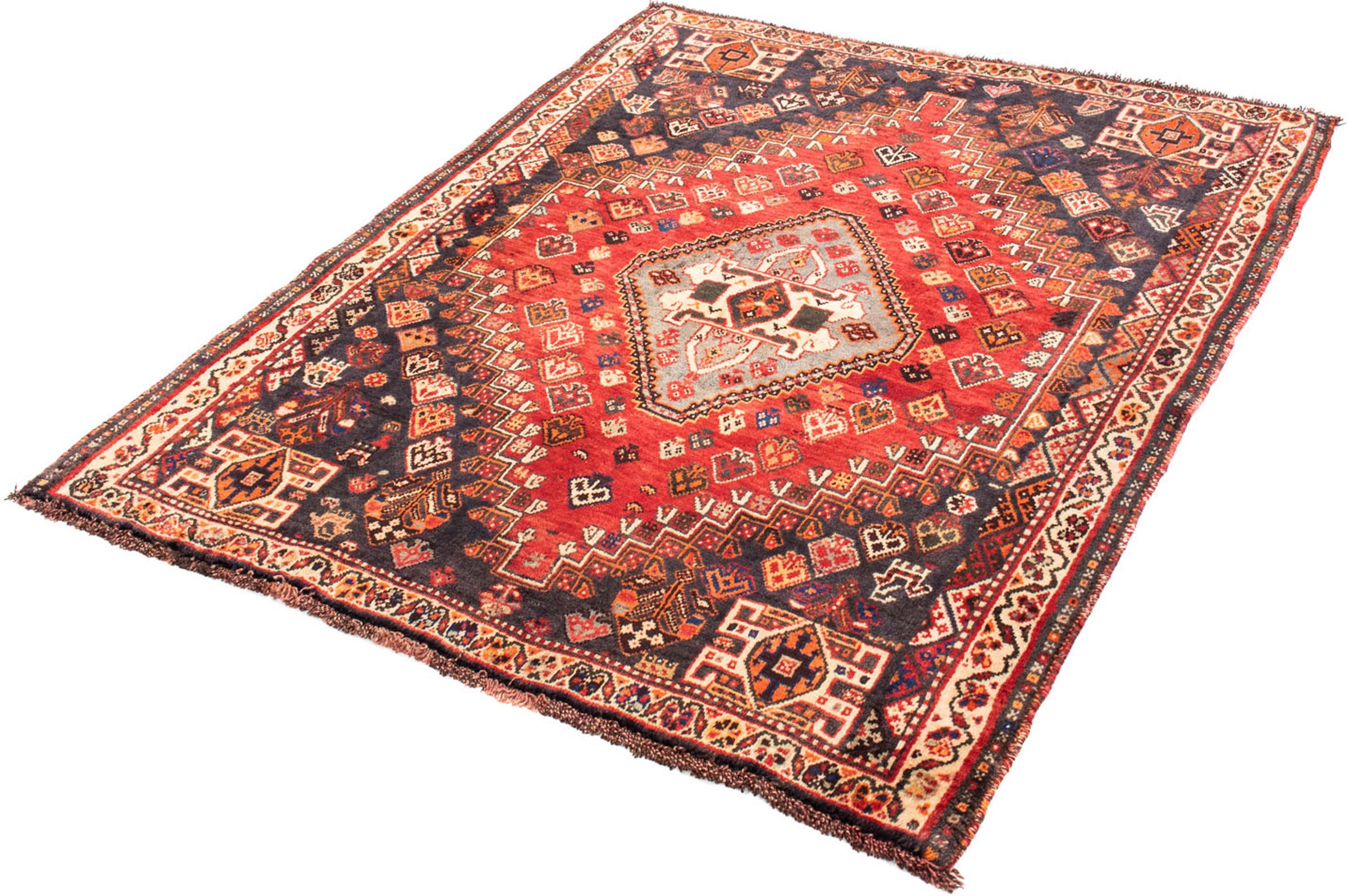 Image of morgenland Orientteppich »Perser - Nomadic - 150 x 120 cm - dunkelrot«, rechteckig, 10 mm Höhe, Wohnzimmer, Handgeknüpft, Einzelstück mit Zertifikat bei Ackermann Versand Schweiz