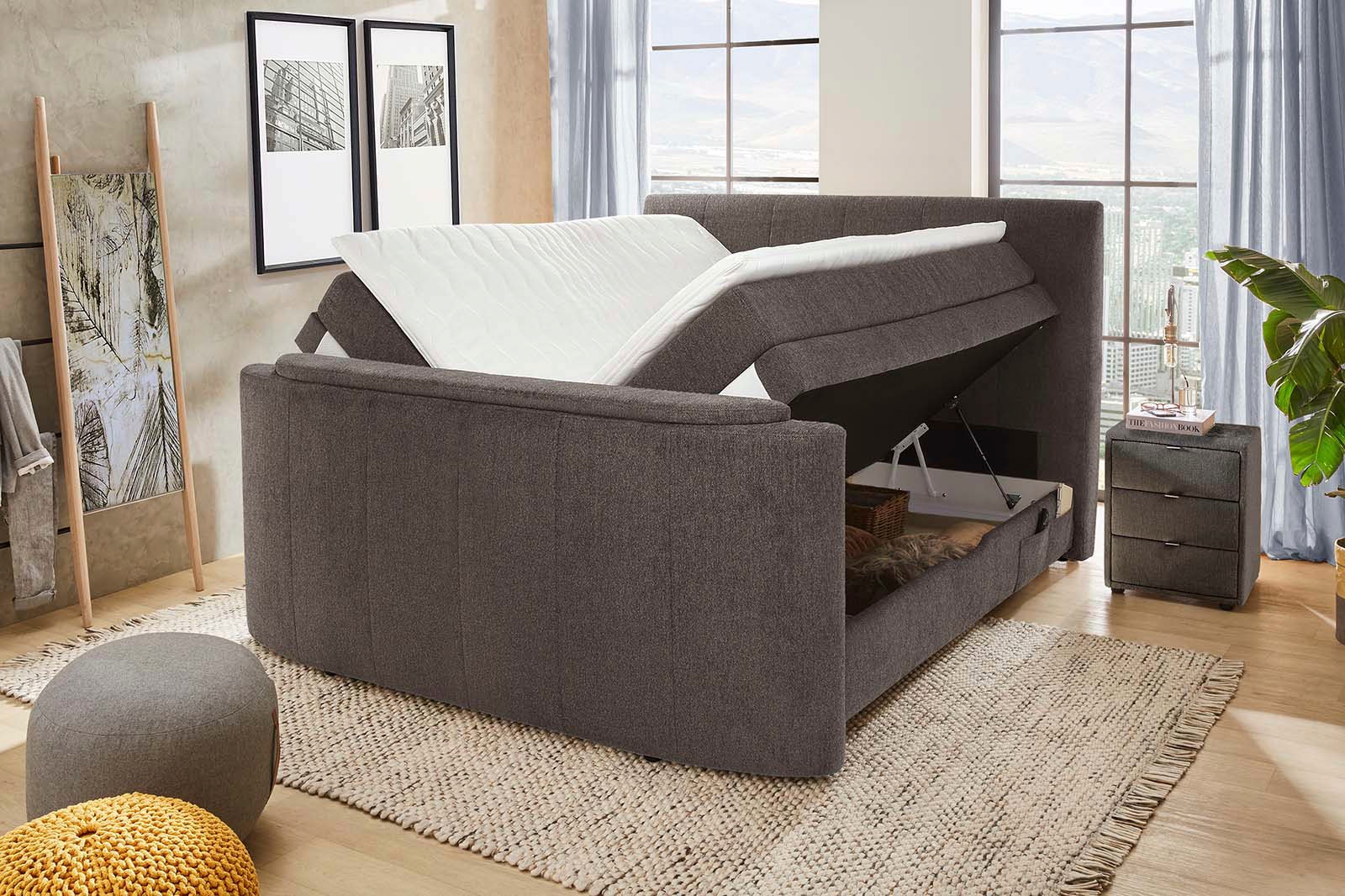 Jockenhöfer Gruppe Boxspringbett »Bel Air erhältlich in der Grösse 180x200cm« mit versenkbarem TV-Lift und Fernbedienung, Bettkasten/Stauraum
