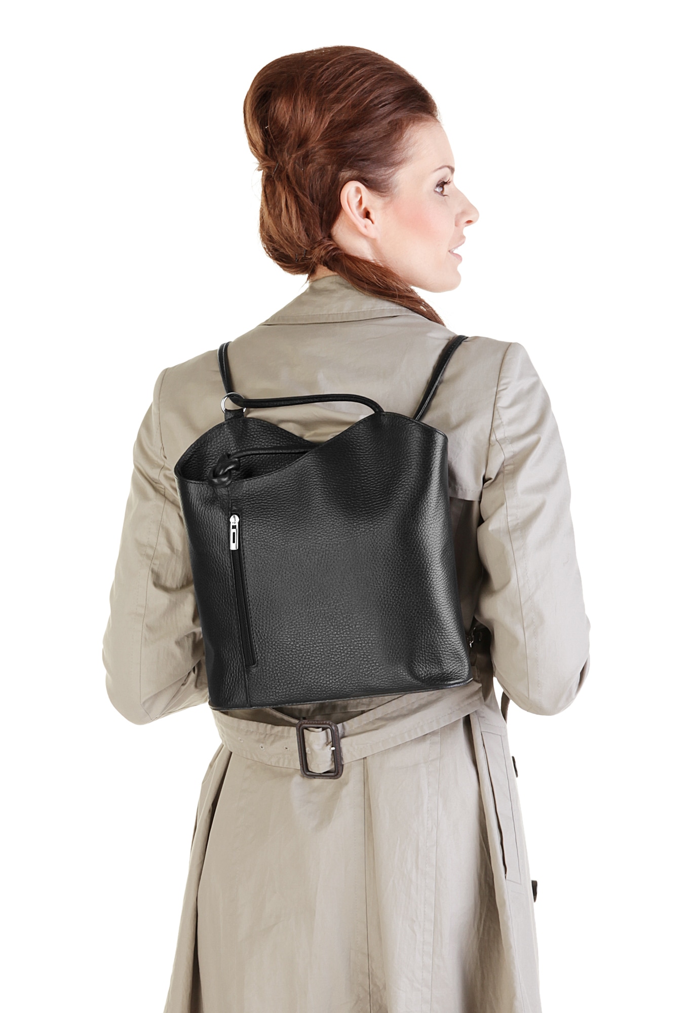 Cluty Cityrucksack, echt Leder, Made in Italy