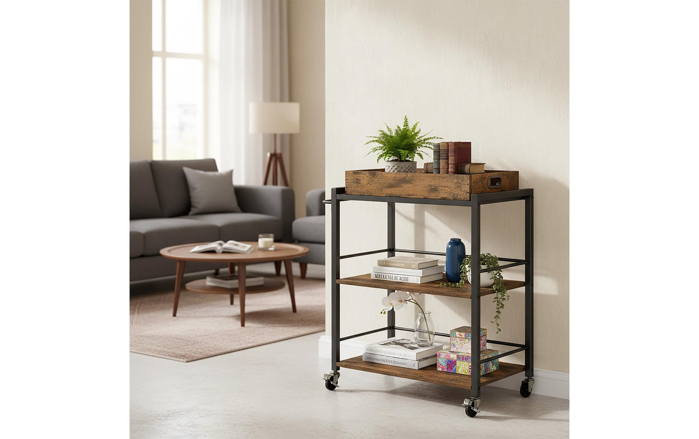 relaxdays Chariot de service »im Industrial-Style 70 x 88 cm«