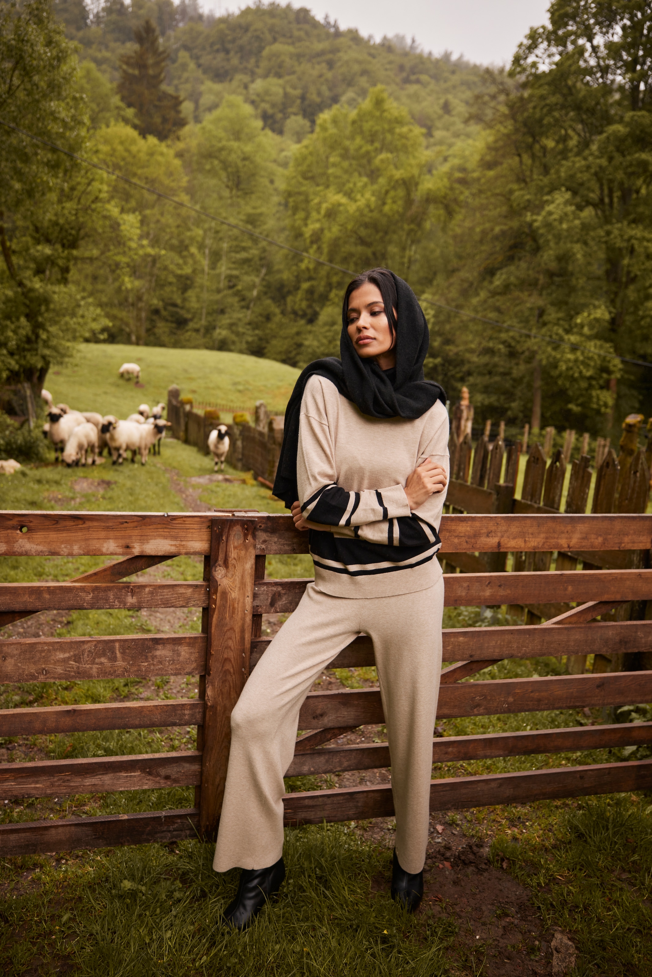 Aniston SELECTED Pull en tricot combinaison de rayures larges et étroites - NOUVELLE COLLECTION