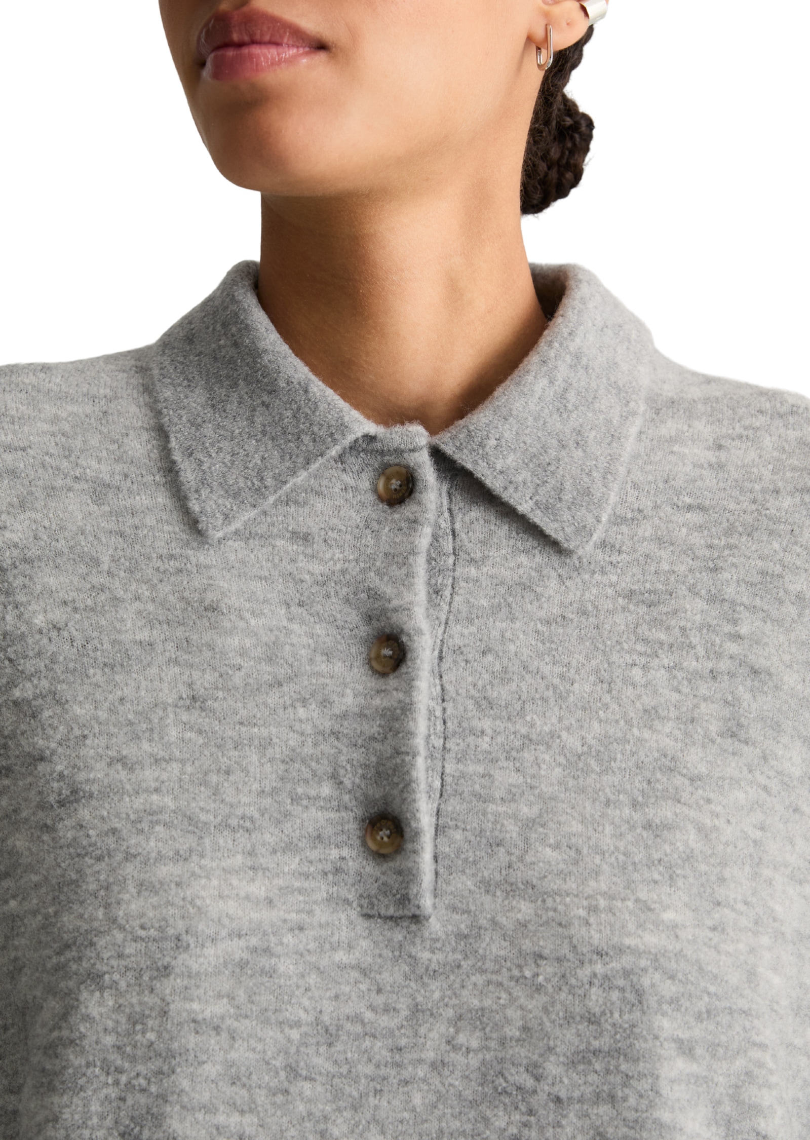 Marc O'Polo DENIM Polo à manches longues Strick, relaxed aus Bouclé-Garn, mit Schurwolle