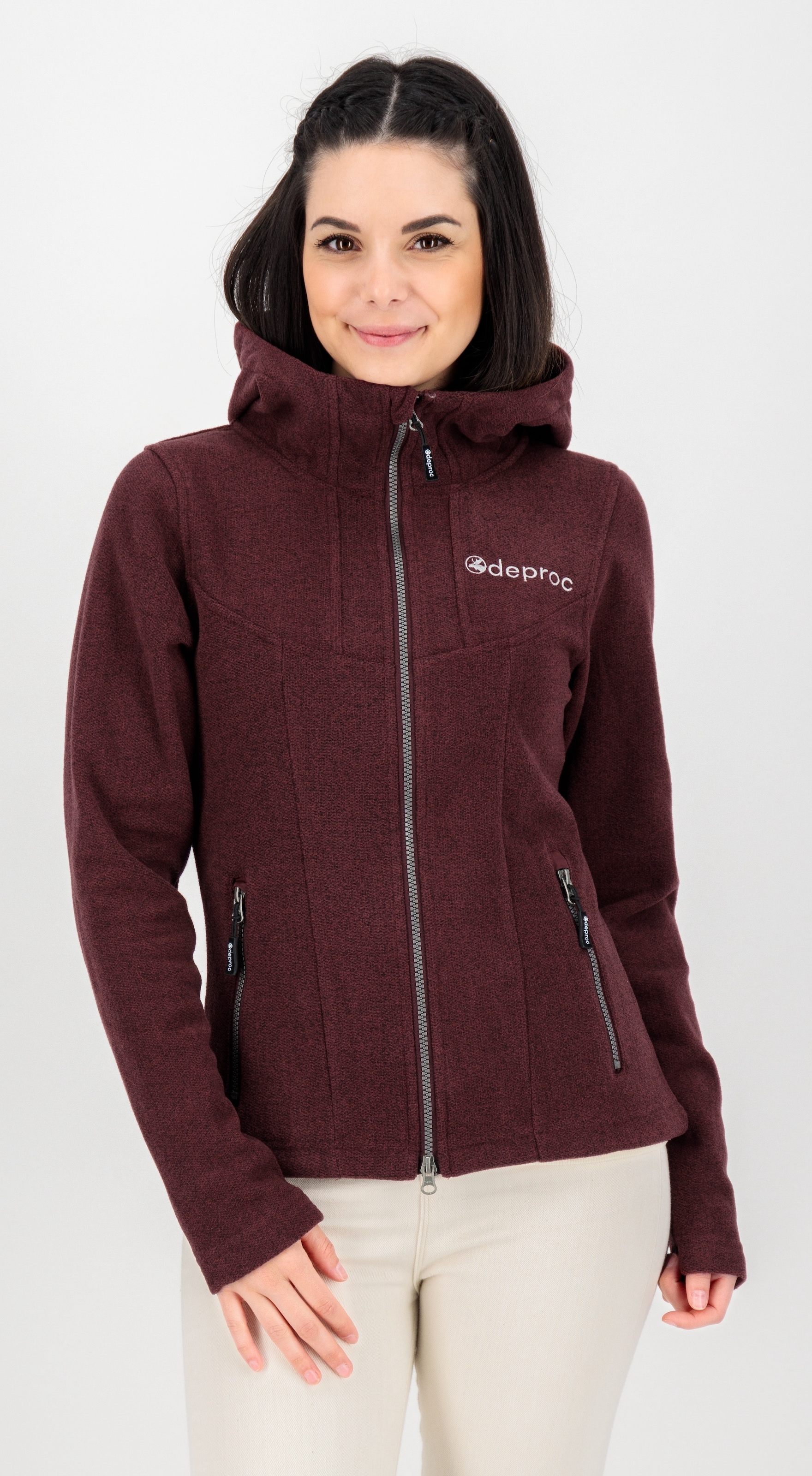 Image of DEPROC Active Strickfleecejacke "GLORY MAY" mit 2-Wege-Reissverschluss