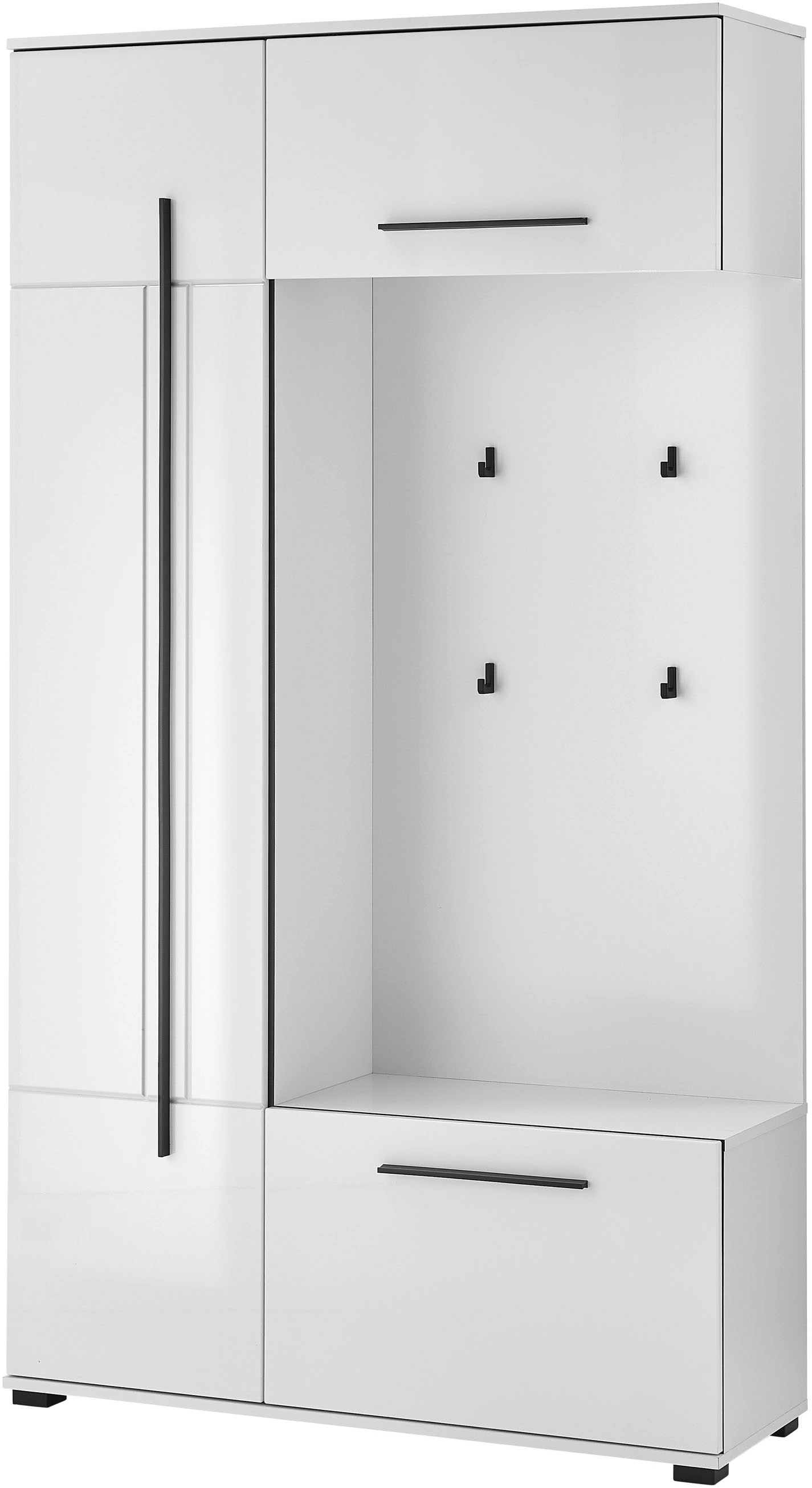 Image of Home affaire Kompaktgarderobe "Cantara Flurgarderobe, modern, 2 Farben, 111 cm breit" vielseitig einsetzbar, unterschiedliche Stauraummöglichkeiten
