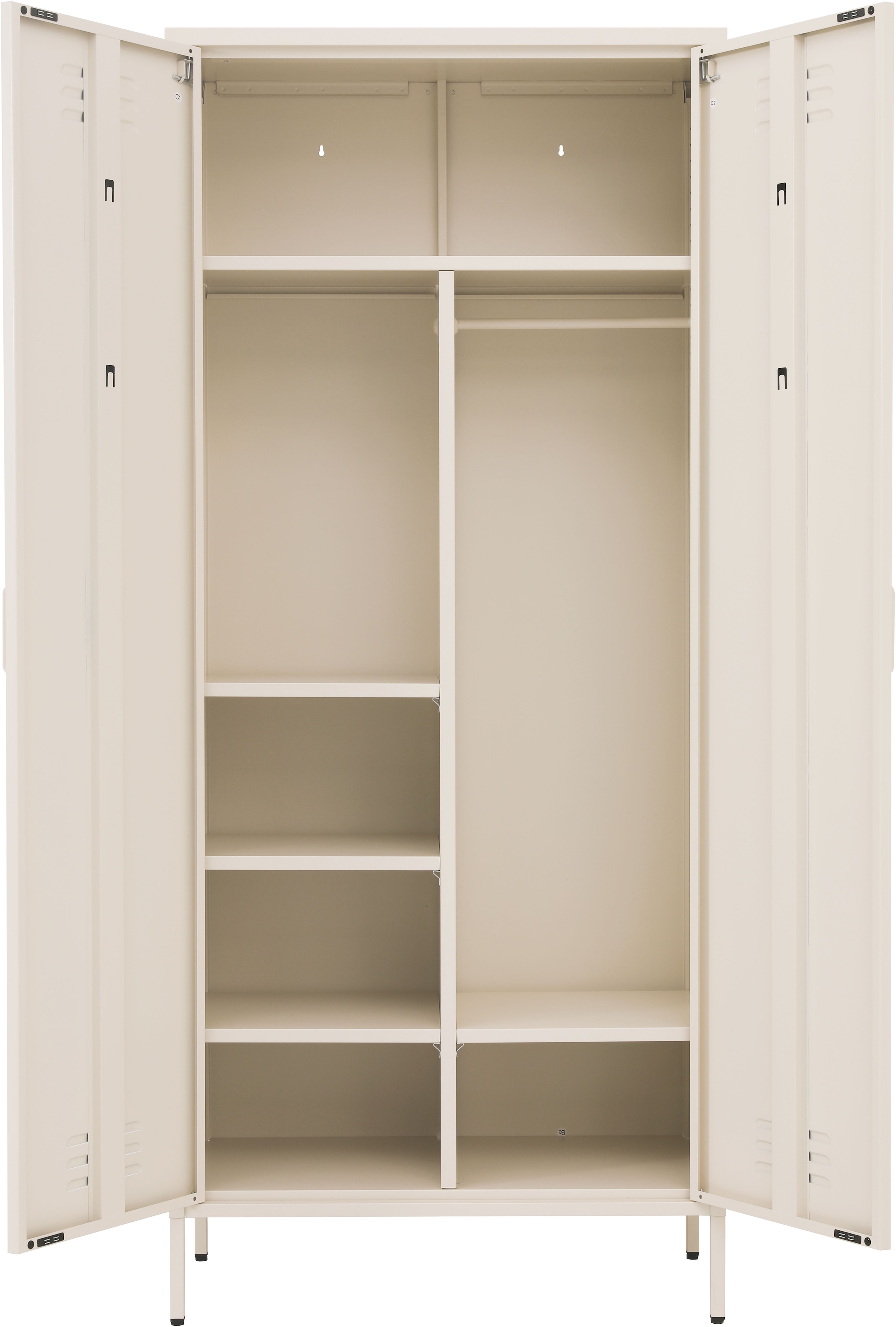 GOODproduct Drehtürenschrank »Kleiderschrank Schrank Metallschrank Mehrzweckschrank Siena Spind« in 4 Farben aus Metall,  in der Höhe verstellbar, abschliessbar