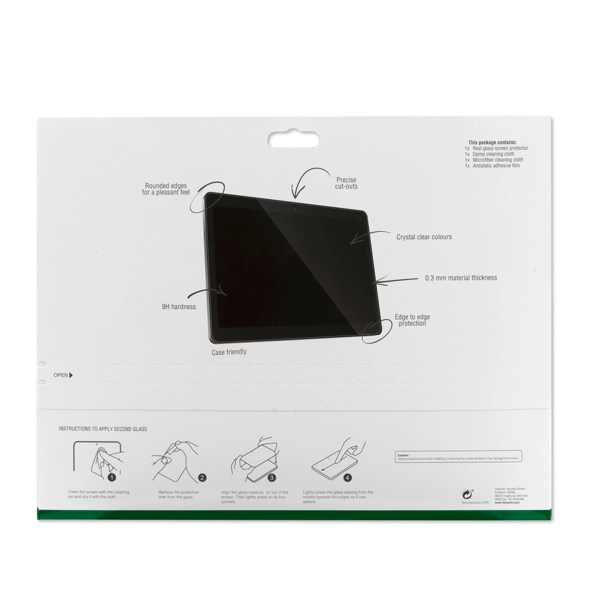 4smarts Displayschutzglas »Second Glass 2.5D Edition«, für Samsung Galaxy Tab Active3, Displayschutzfolie, Schutzfolie, Bildschirmschutz, kratz- & stossfest