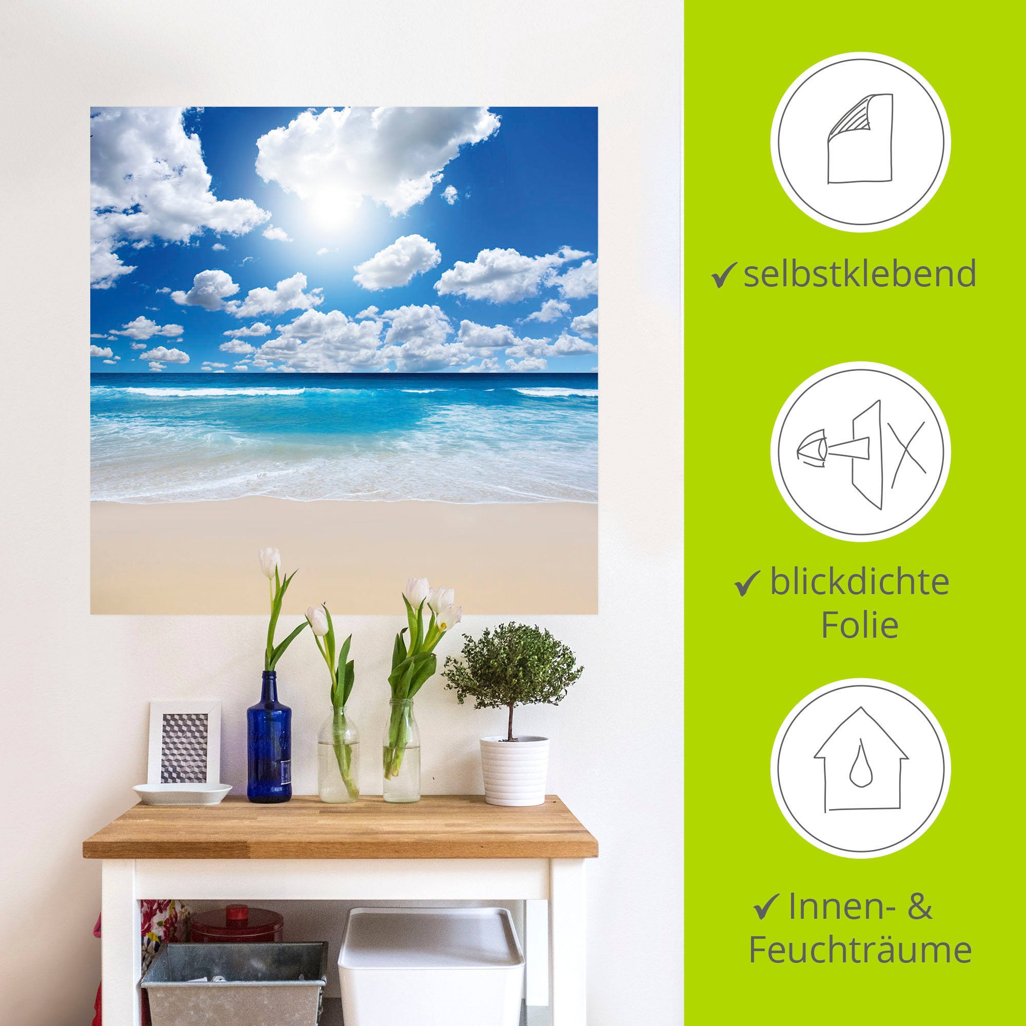 Artland Wandbild »Grossartige Strandlandschaft«, Strand, (1 St.), als Leinwandbild, Poster, Wandaufkleber in verschied. Grössen