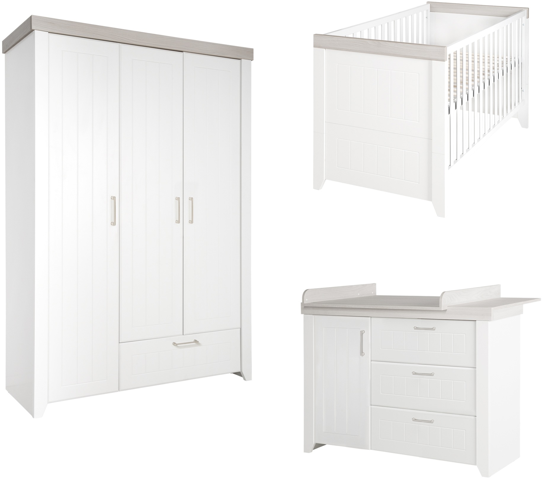 Image of roba® Babyzimmer-Komplettset »Wilma«, (Set, 3 St., Gitterbett, Wickelkommode, Kleiderschrank), Made in Europe bei Ackermann Versand Schweiz