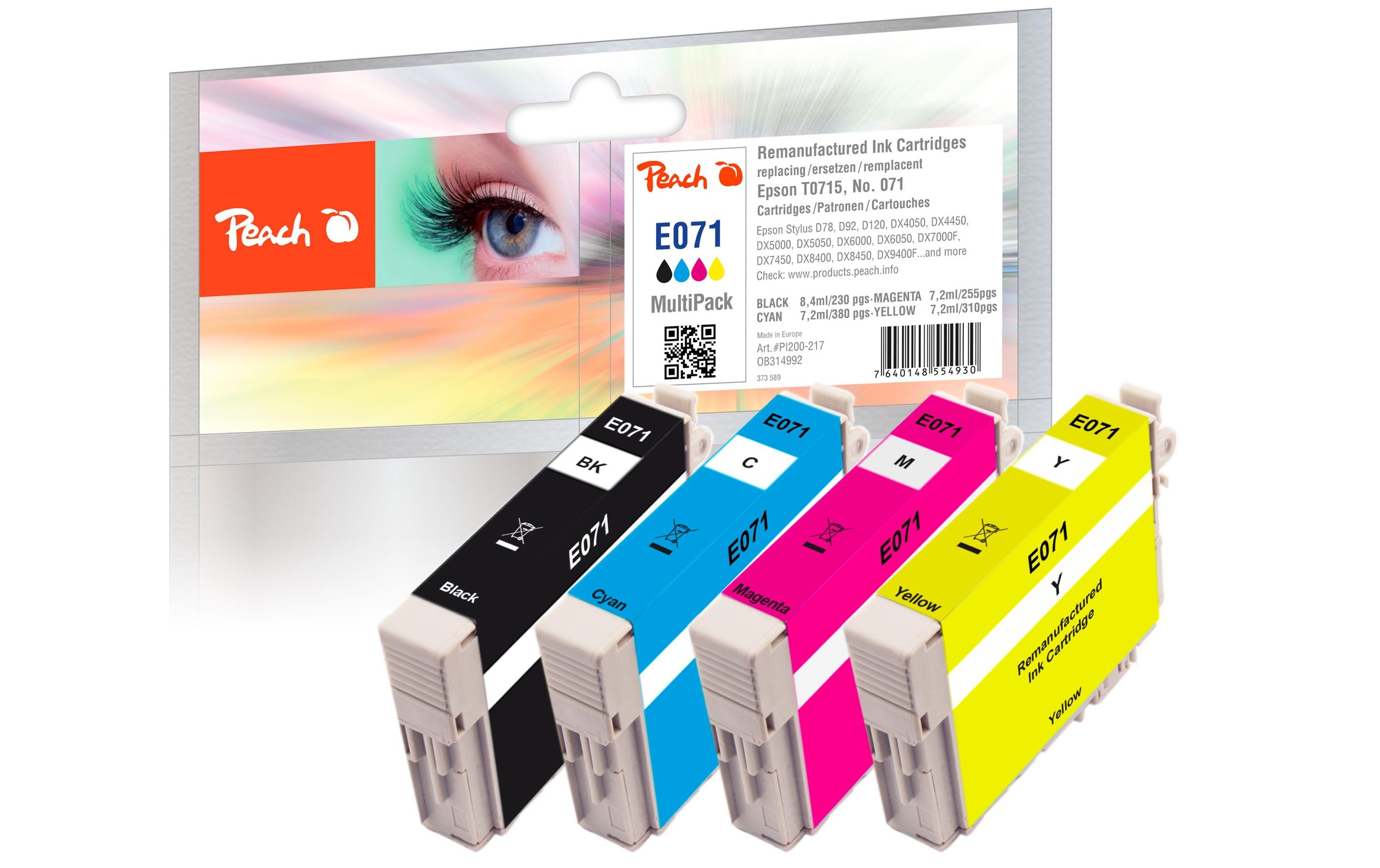 Image of Peach Tintenpatrone "Epson D78 Multi-Pack T0715 C, M, Y, BK"