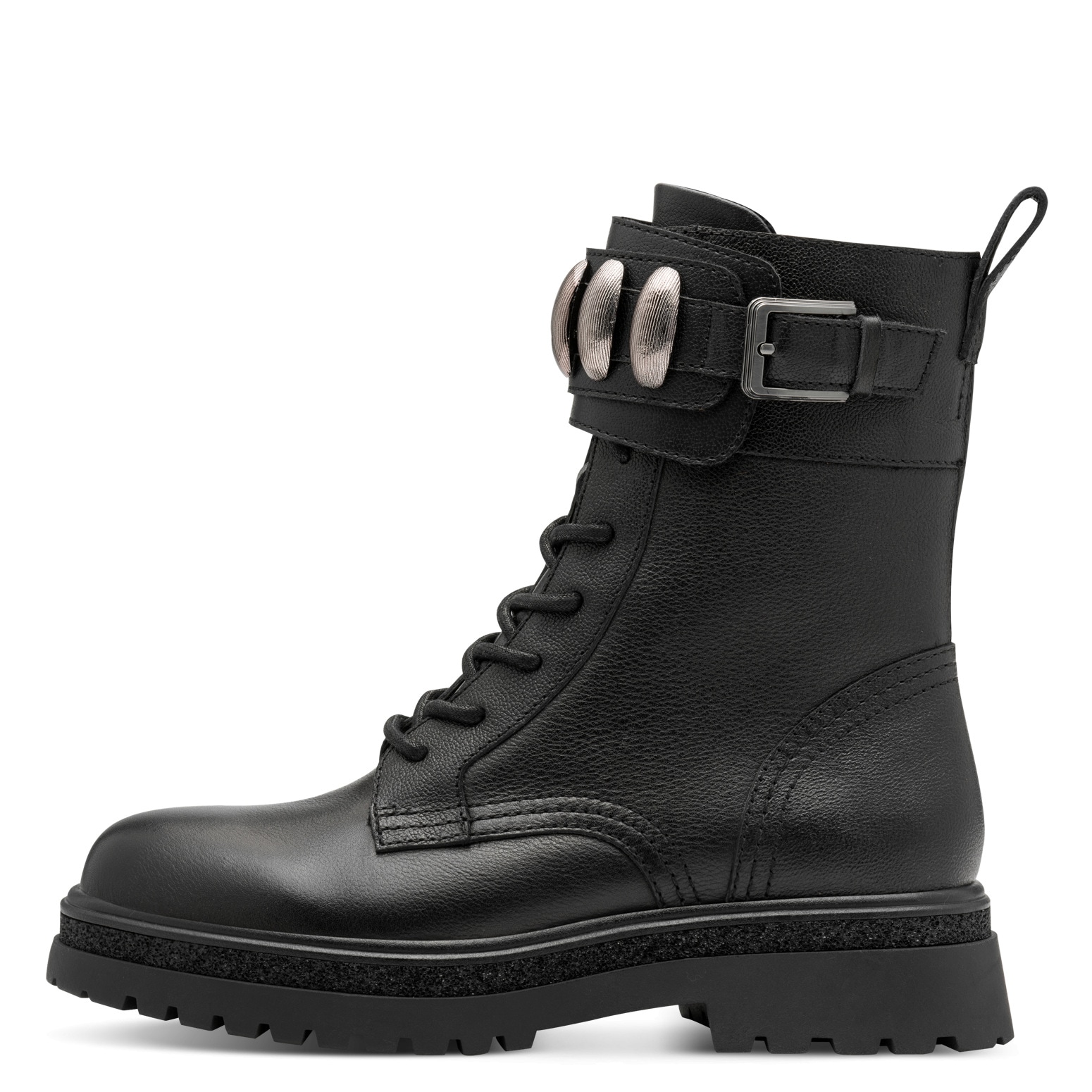 Tamaris Schnürstiefelette  , Blockabsatz, Schnürboots mit Schmuckelementen in Metallicoptik