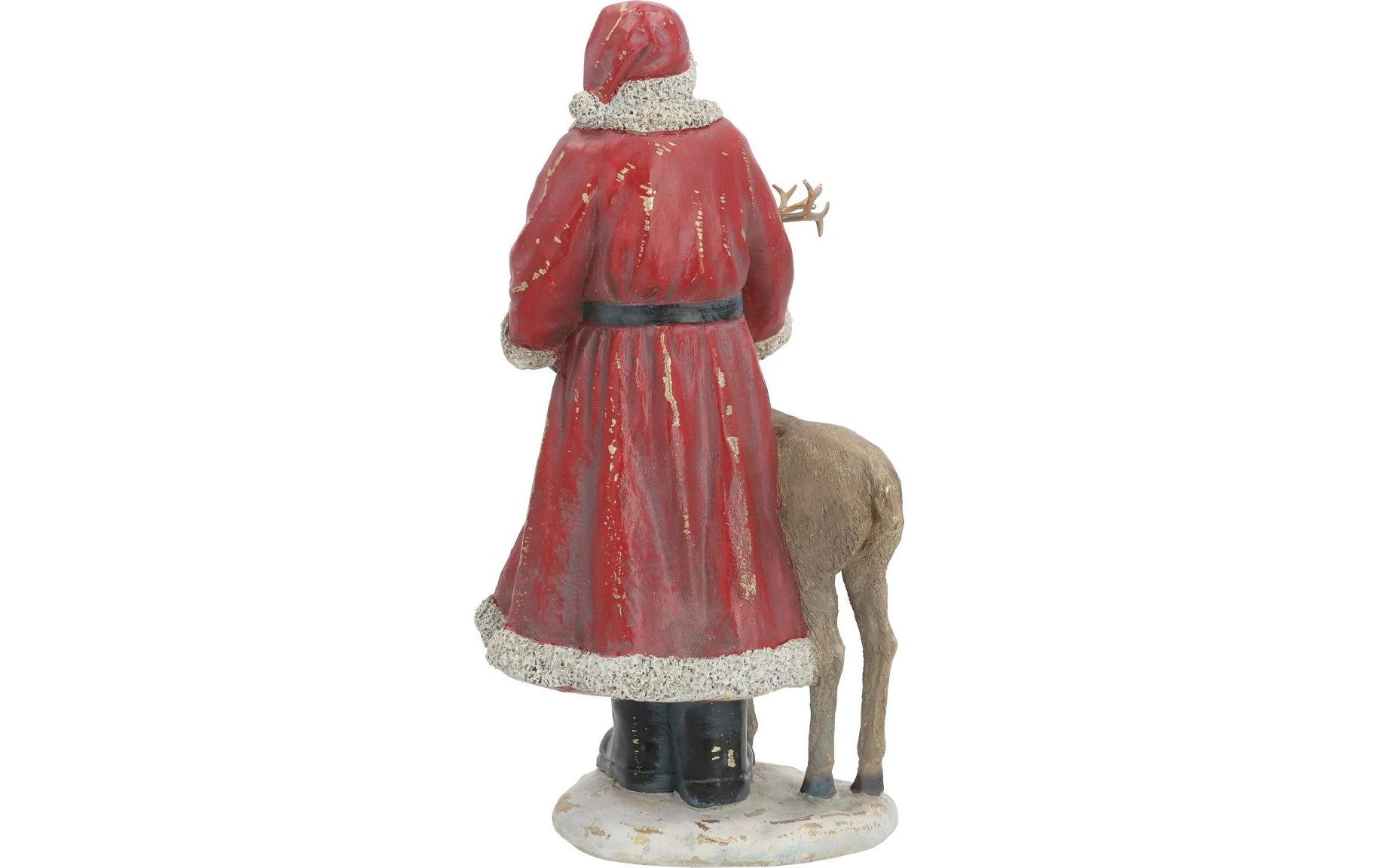 G.Wurm Weihnachtsfigur »Weihnachtsfigur Weihnachtsmann mit Hirsch 15 x 30 x 11 cm«
