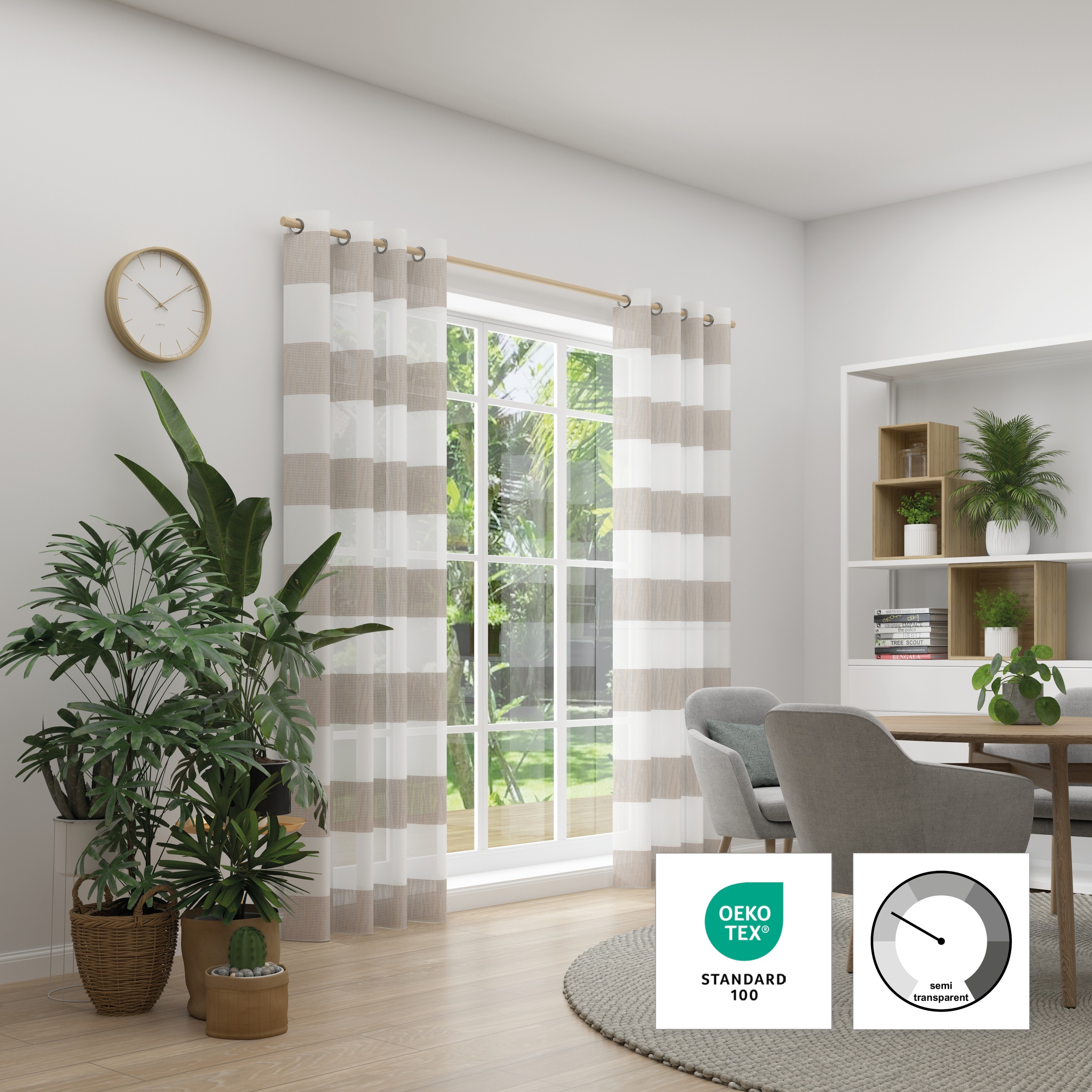 Neutex for you! Vorhang »RIVA« Ösen 1 Stk. tlg. Blockstreifen, grafisches Linienmotiv