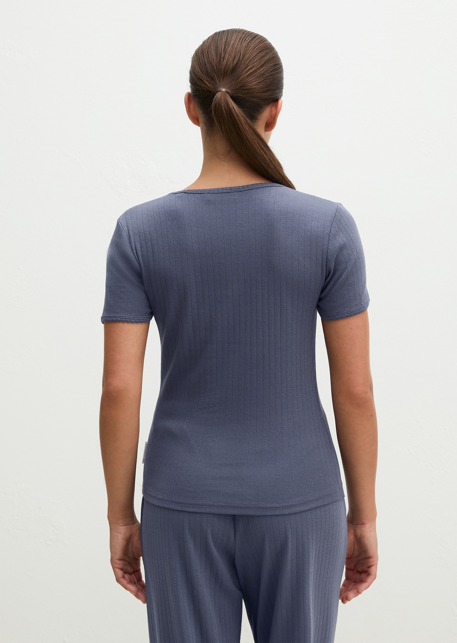 Marc O'Polo Pyjamaoberteil »Mix'n Match Airy Cotton Rib« Kurzarm, mit feingerippter Ajour-Optik, für Homewear