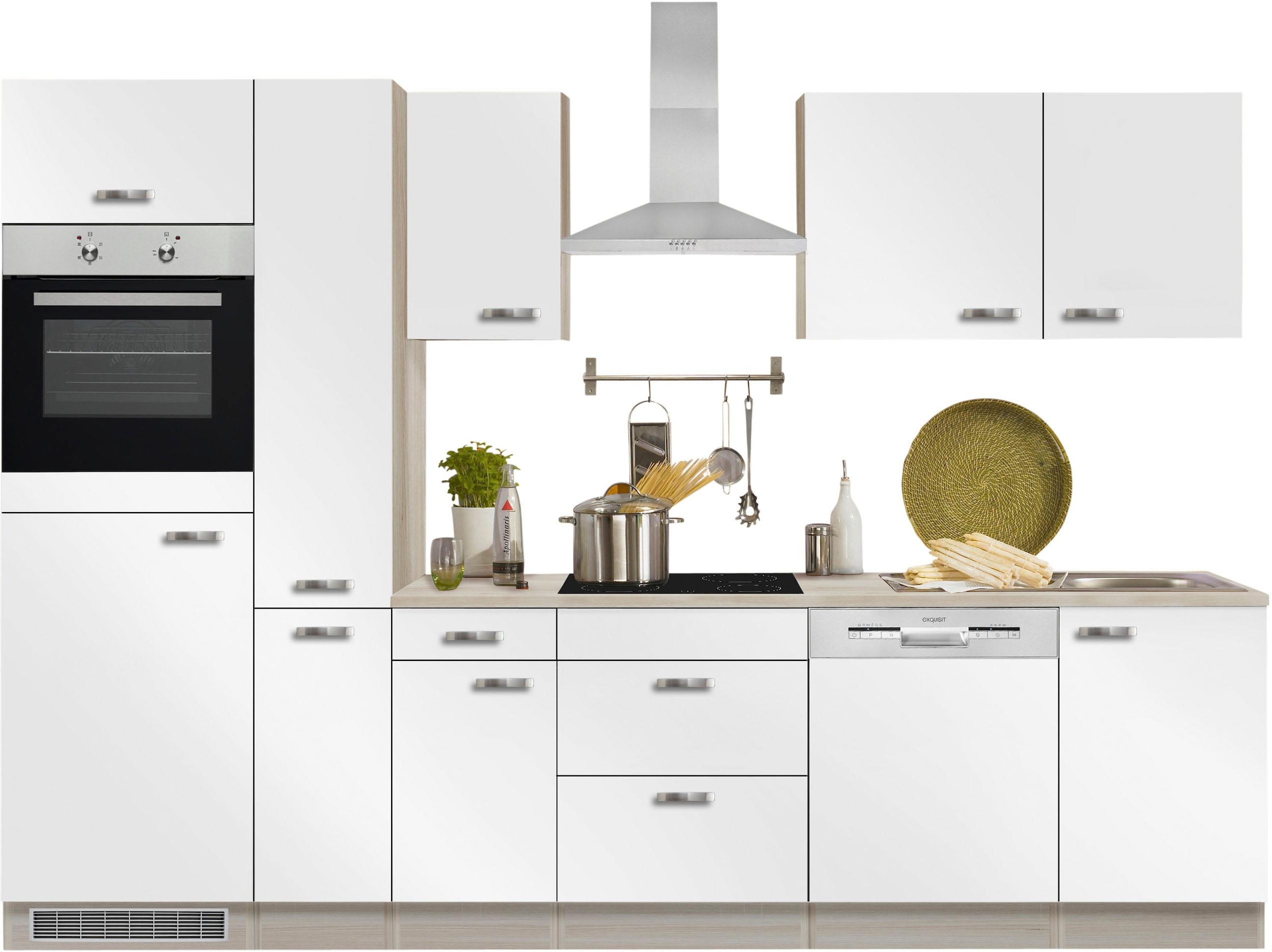 OPTIFIT Küchenzeile »Faro« Breite 300 cm, wahlweise mit E-Geräten, mit Apothekerschrank