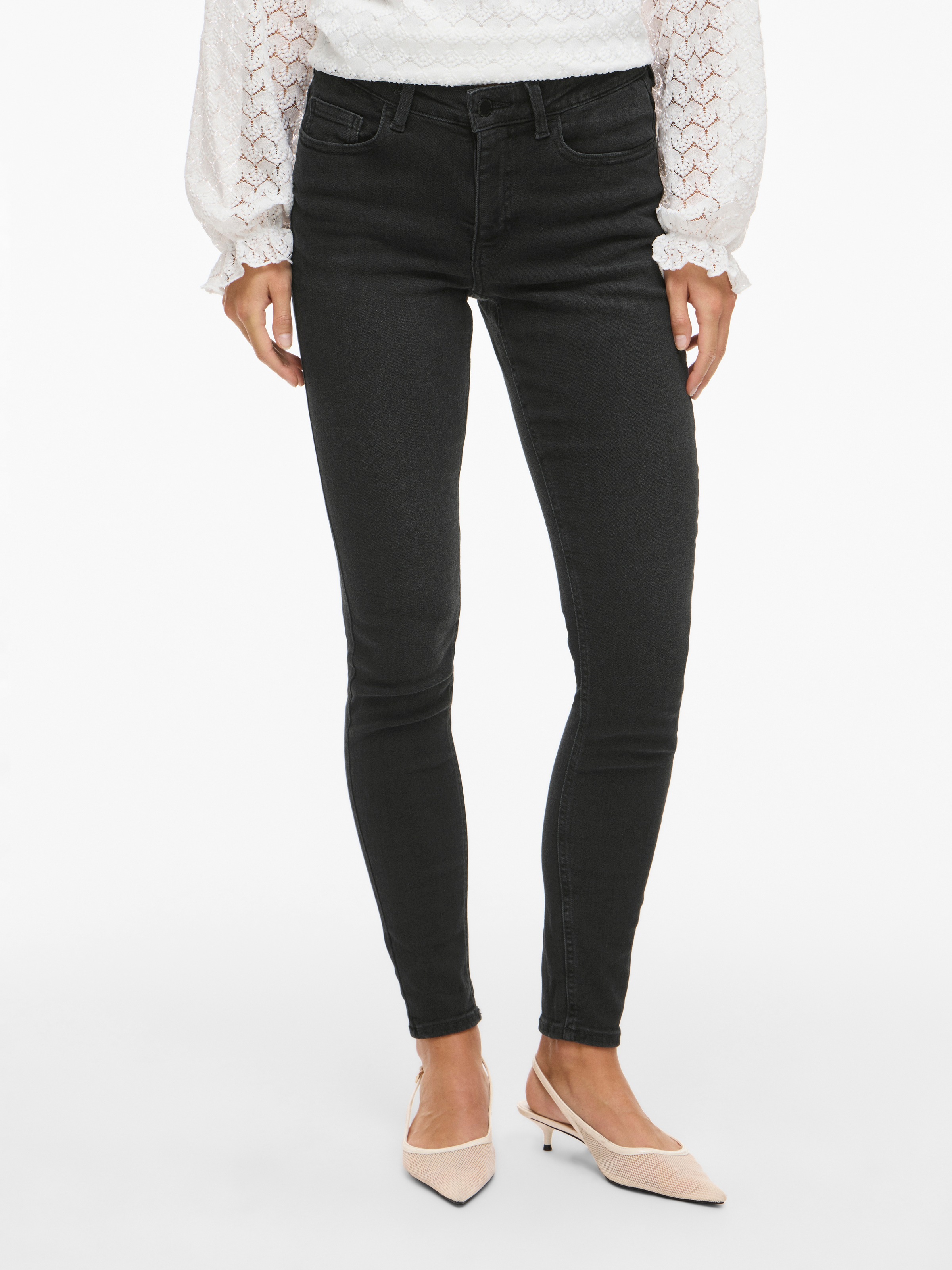 Image of Vila Skinny-fit-Jeans "VISARAH RW SKINNY JEANS BLK BUB00-NOOS"