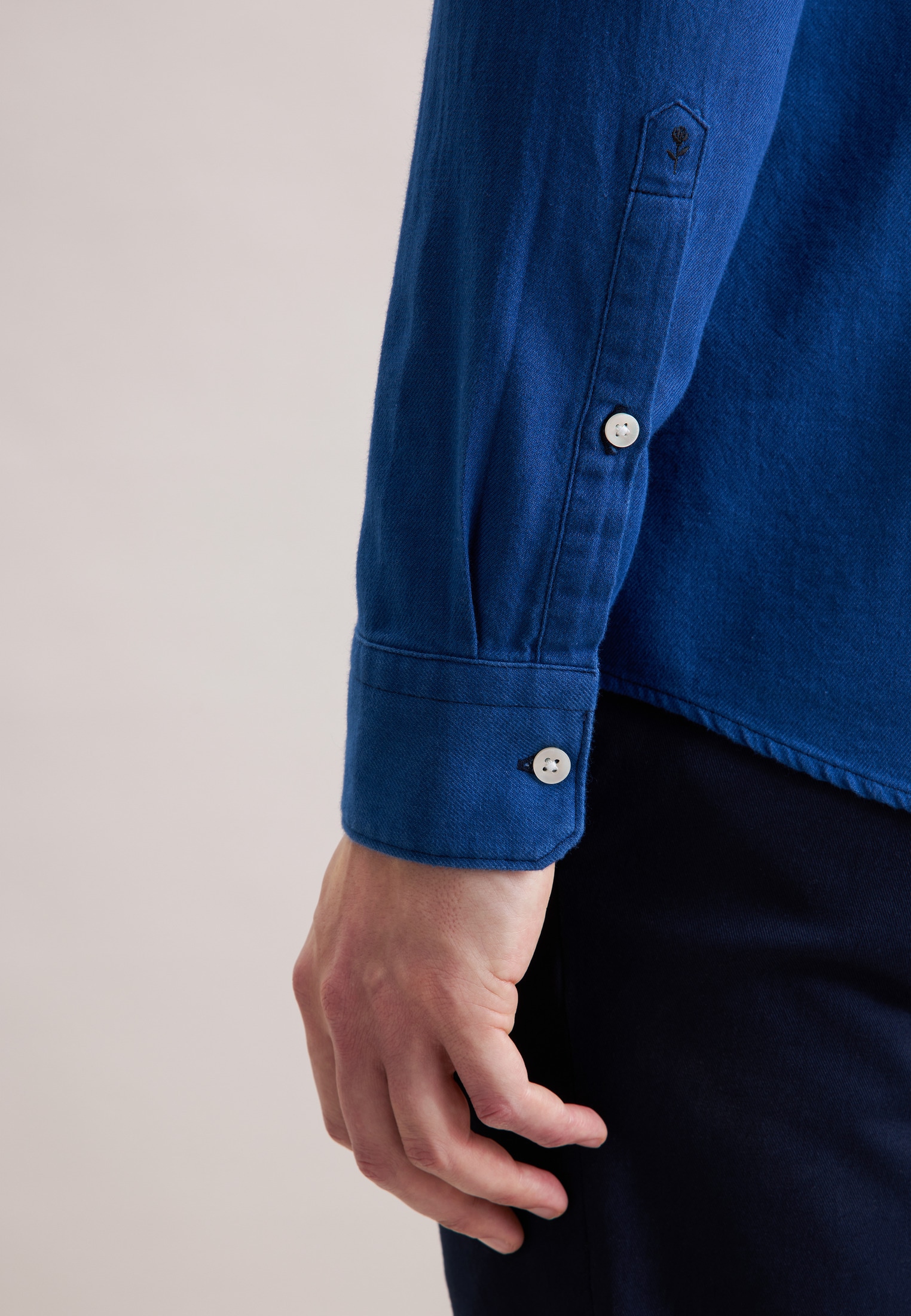 seidensticker Flanellhemd Regular 1/1 Kentkragen Uni