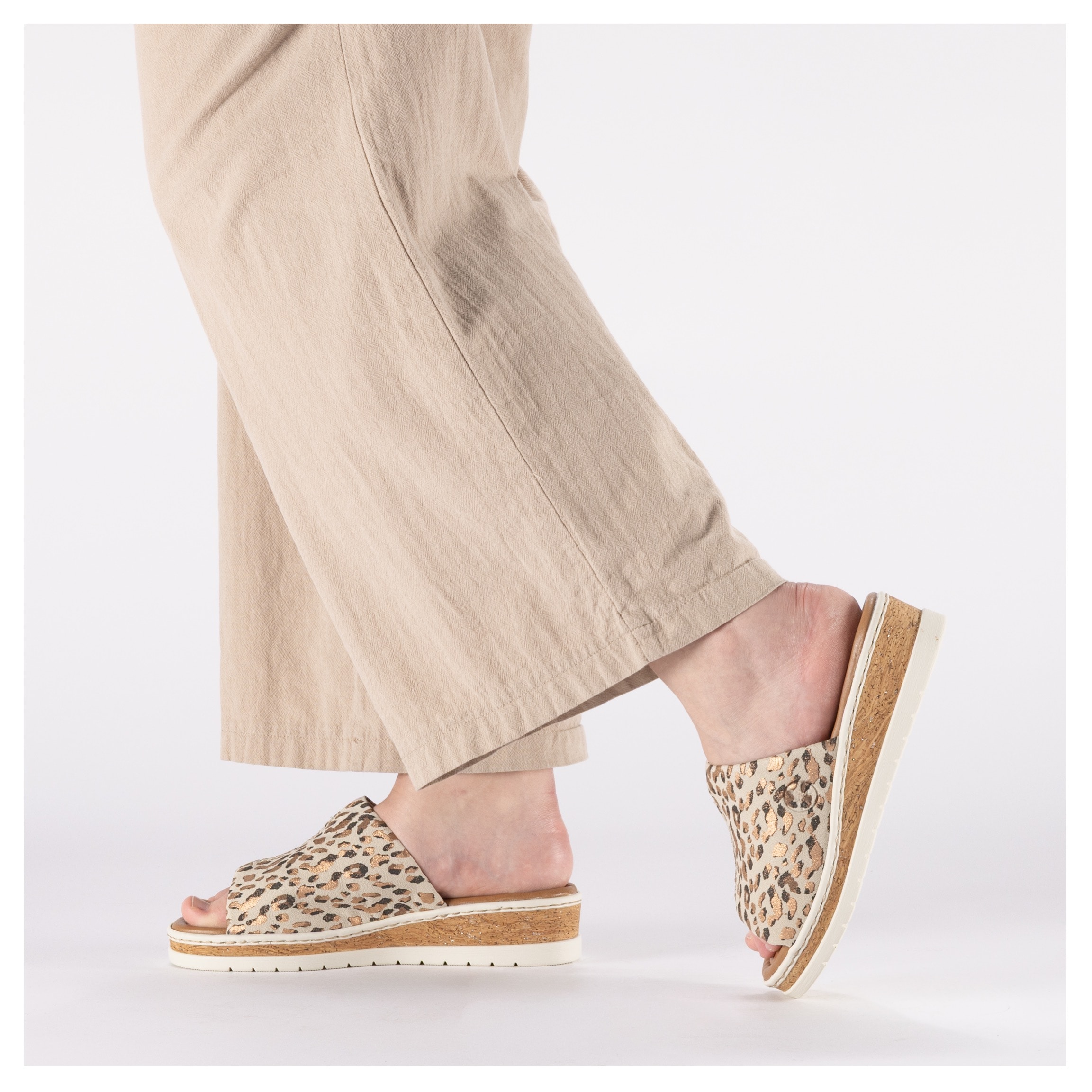 Rieker Pantolette  Chaussure d'été, chausson, talon compensé, à enfiler