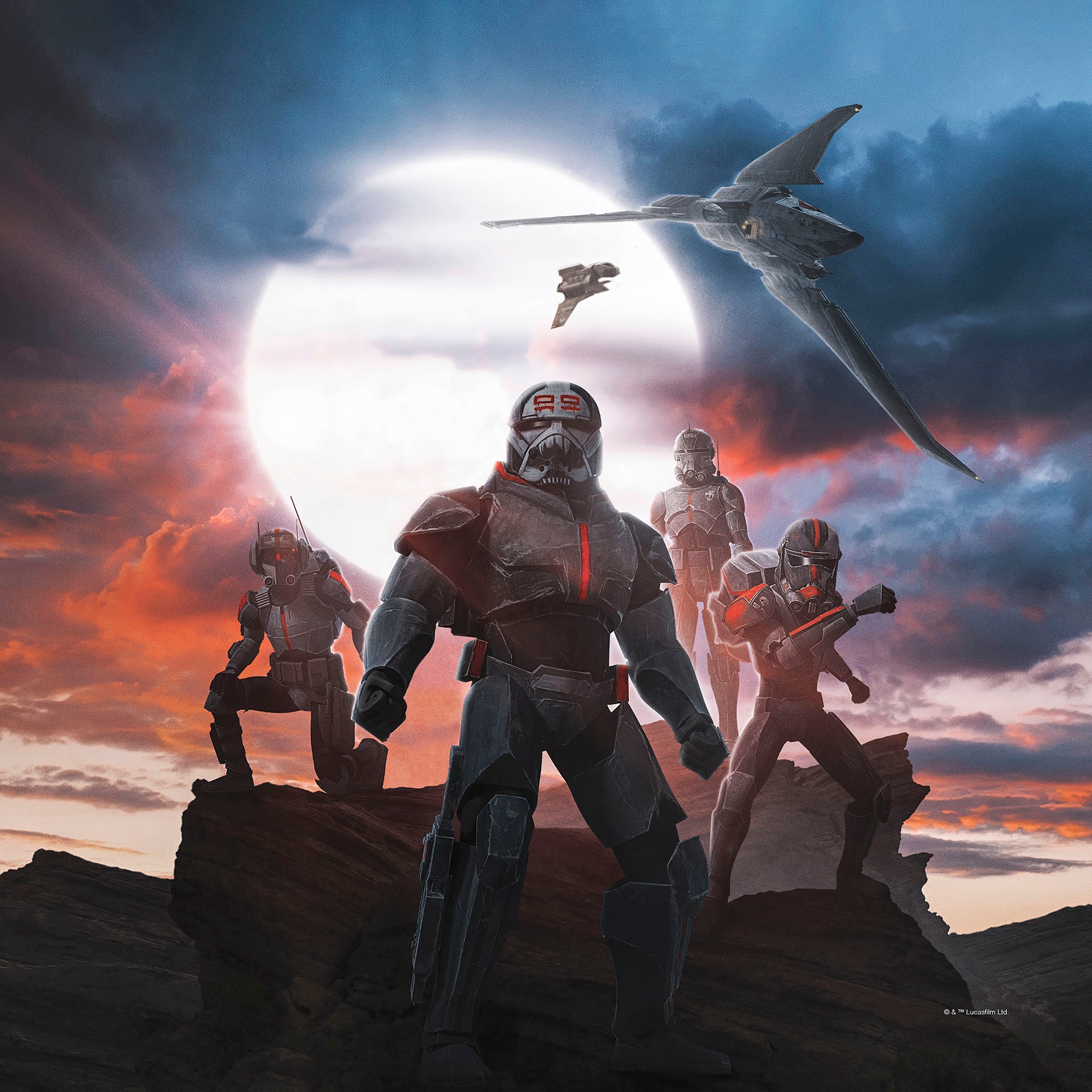 Komar Leinwandbild »Star Wars Bad Batch Strong Team - Grösse 40 x 40 cm«, Disney, (1 St., 40 x 40 cm (Breite x Höhe), Keilrahmenbild mit Echtholzrahmen, Kinderzimmer