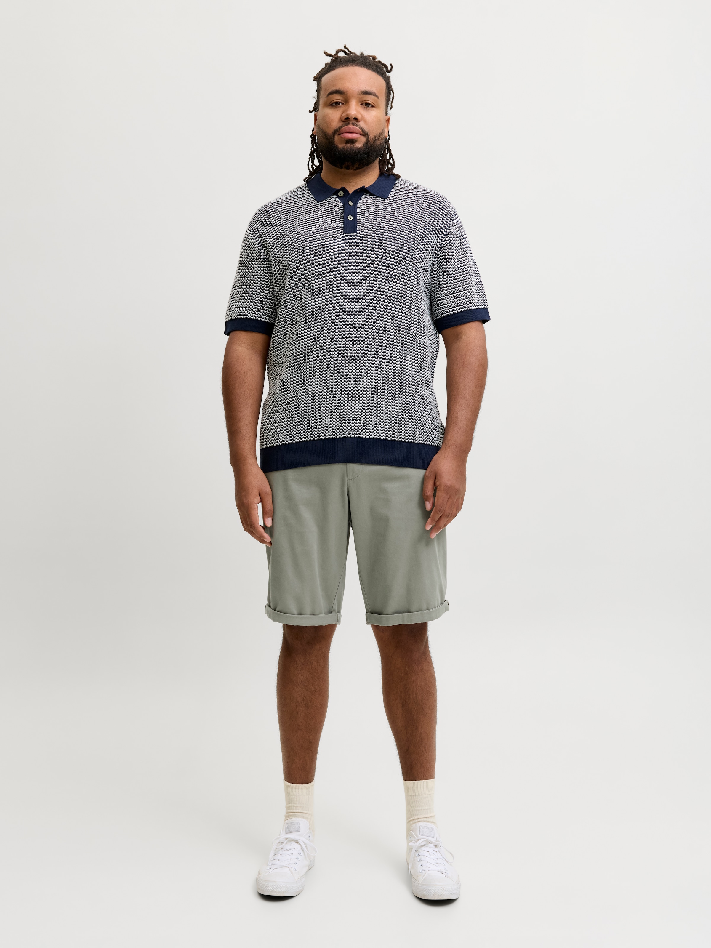 Jack & Jones PlusSize Short en chino »JPSTBOWIE JJSHORTS SOLID SN  PLS«  avec revers