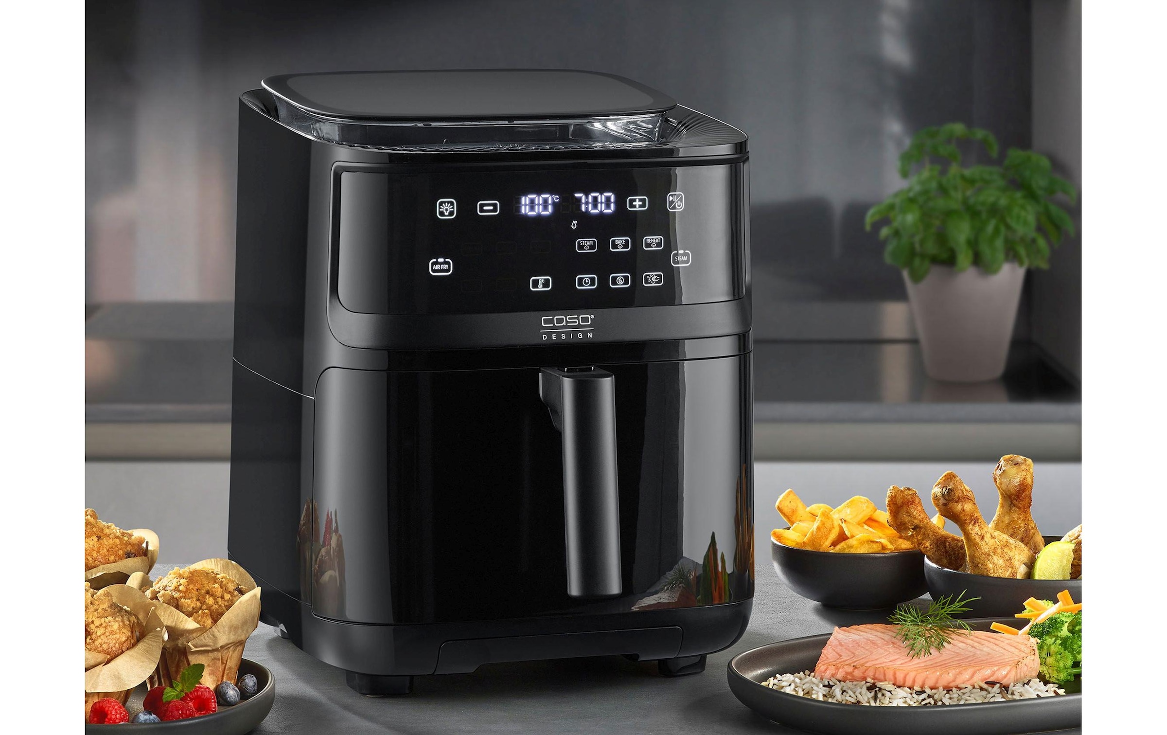 Caso Heissluftfritteuse »AirFry & Steam 700 45352 kg, Schwarz«, 1700 W
