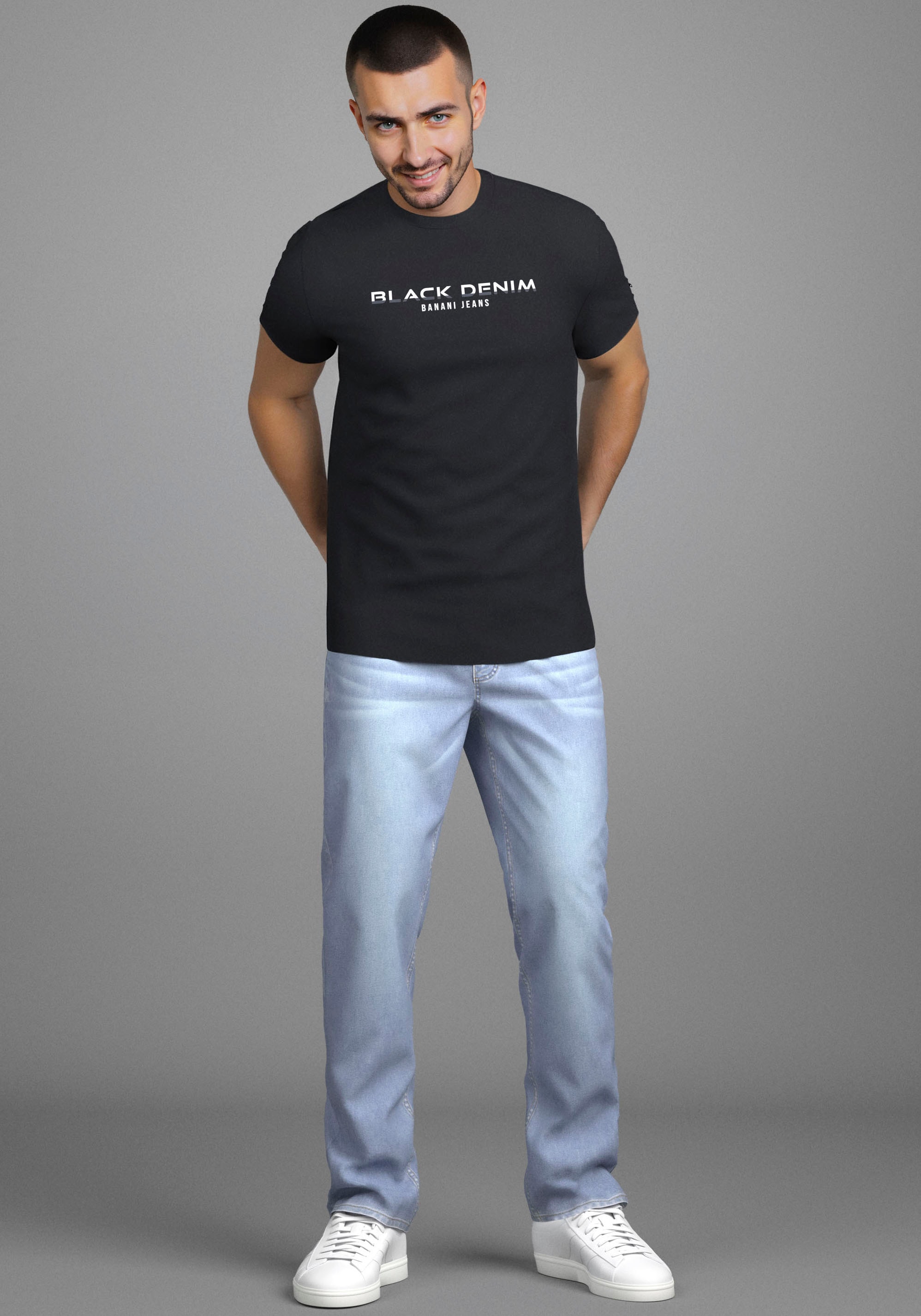 Bruno Banani Straight-Jeans »Hutch« gerade Beinform,  teilweise mit modischen Destroyed-Effekten,