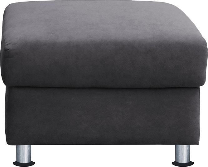 TRENDMANUFAKTUR Hocker »Rondo, Polsterhocker zur Serie, Breite 67 cm, Füsse chromfarben« Fusshocker wahlweise mit Federkern, in verschiedenen Bezügen bestellbar