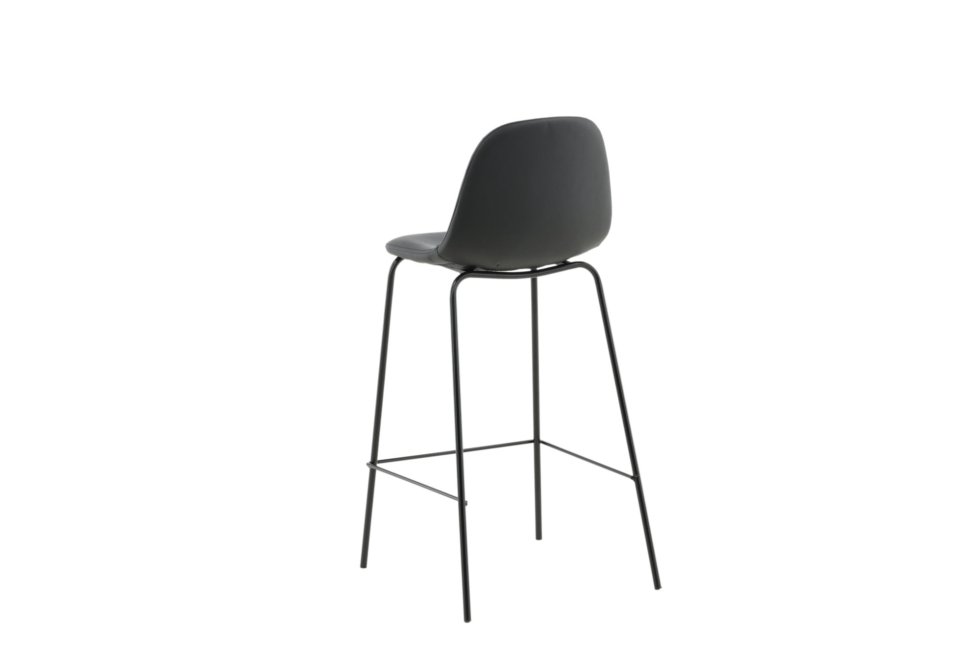 Venture Home Barhocker »Polar, 2er-Set Barhocker in Schwarz-PU, luxuriös, 150 kg belastbar« 2 Stk. tlg. Tresenstuhl, Lederlook, schwarze Metallbeine, Fussstütze, edel