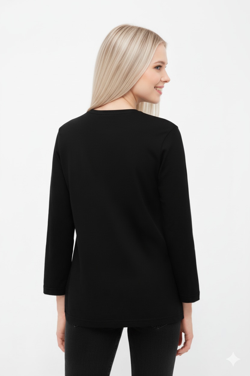Bench. 3/4-Arm-Shirt »ROMILEY«, tailliertes Basic mit 3/4 Arm und Logoprint im Metallic-Holo Stil