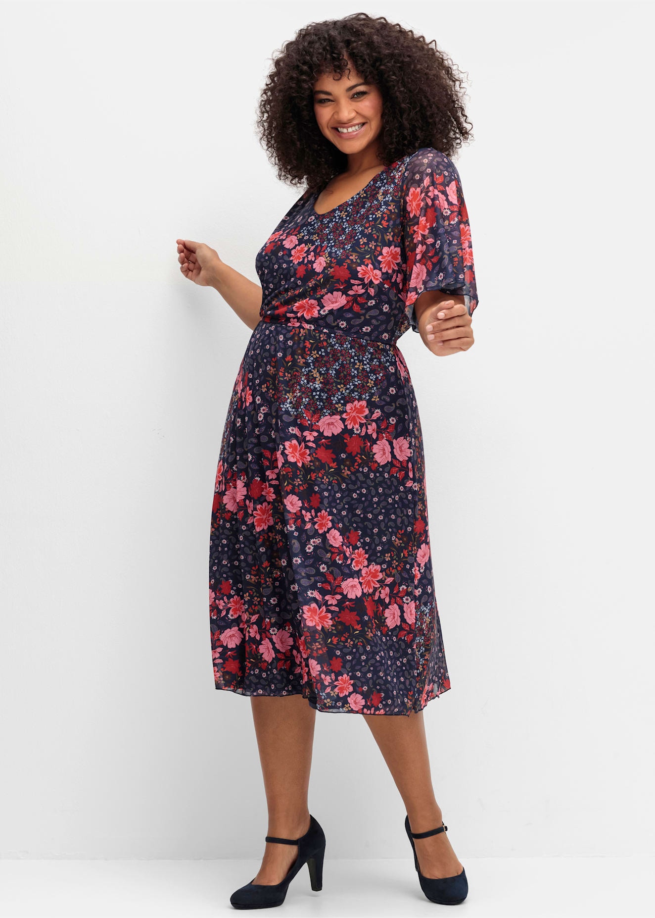 Image of sheego by Joe Browns Sommerkleid "Mesh-Kleid"