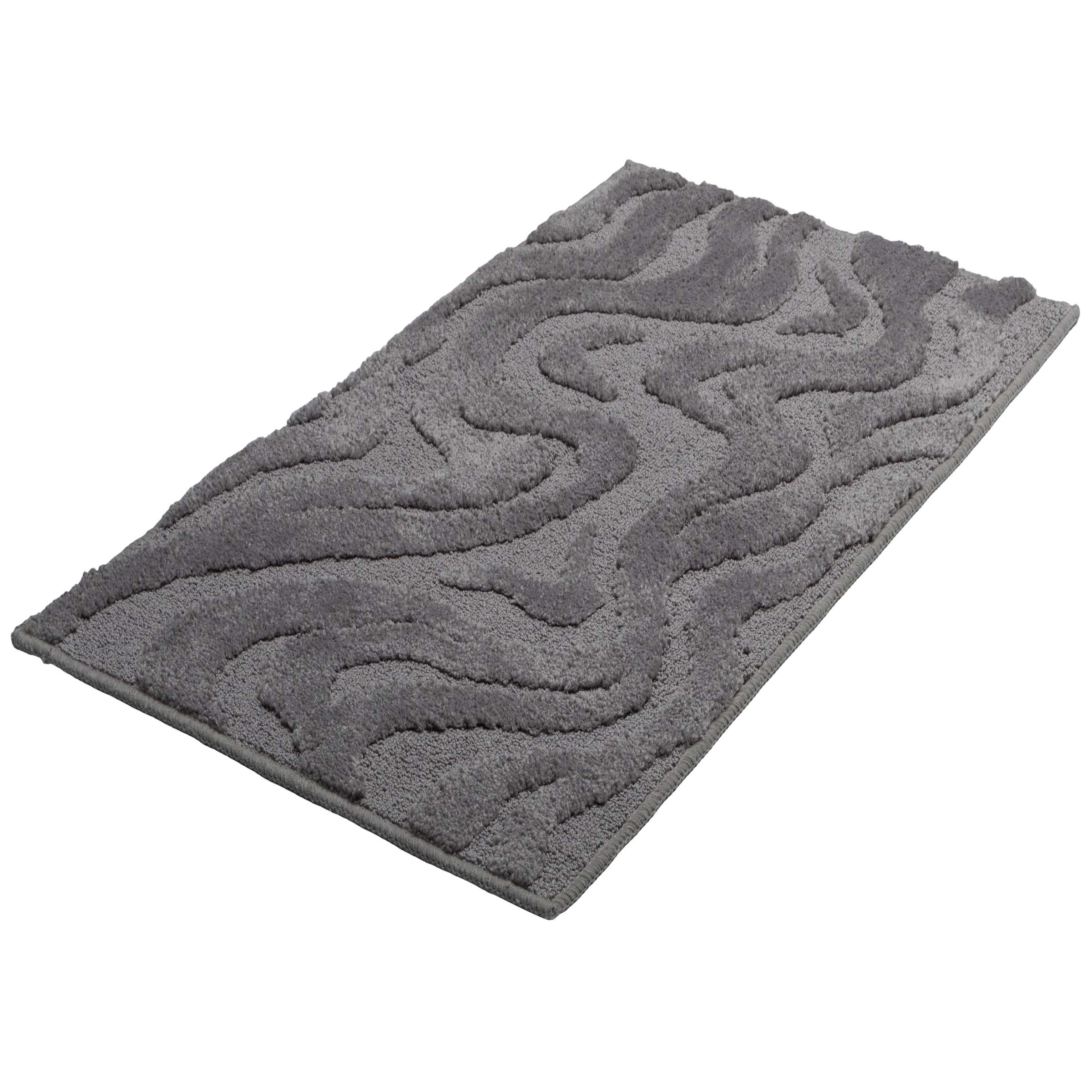Image of GOODproduct Badematte "Wave, Badvorleger, Badezimmer Teppich" Höhe 10 mm rutschhemmend beschichtet fussbodenheizungsgeeignet schnell trocknend Hoch-Tief-Effekt, modernes Muster, Welle, Badteppich, Duschvorleger