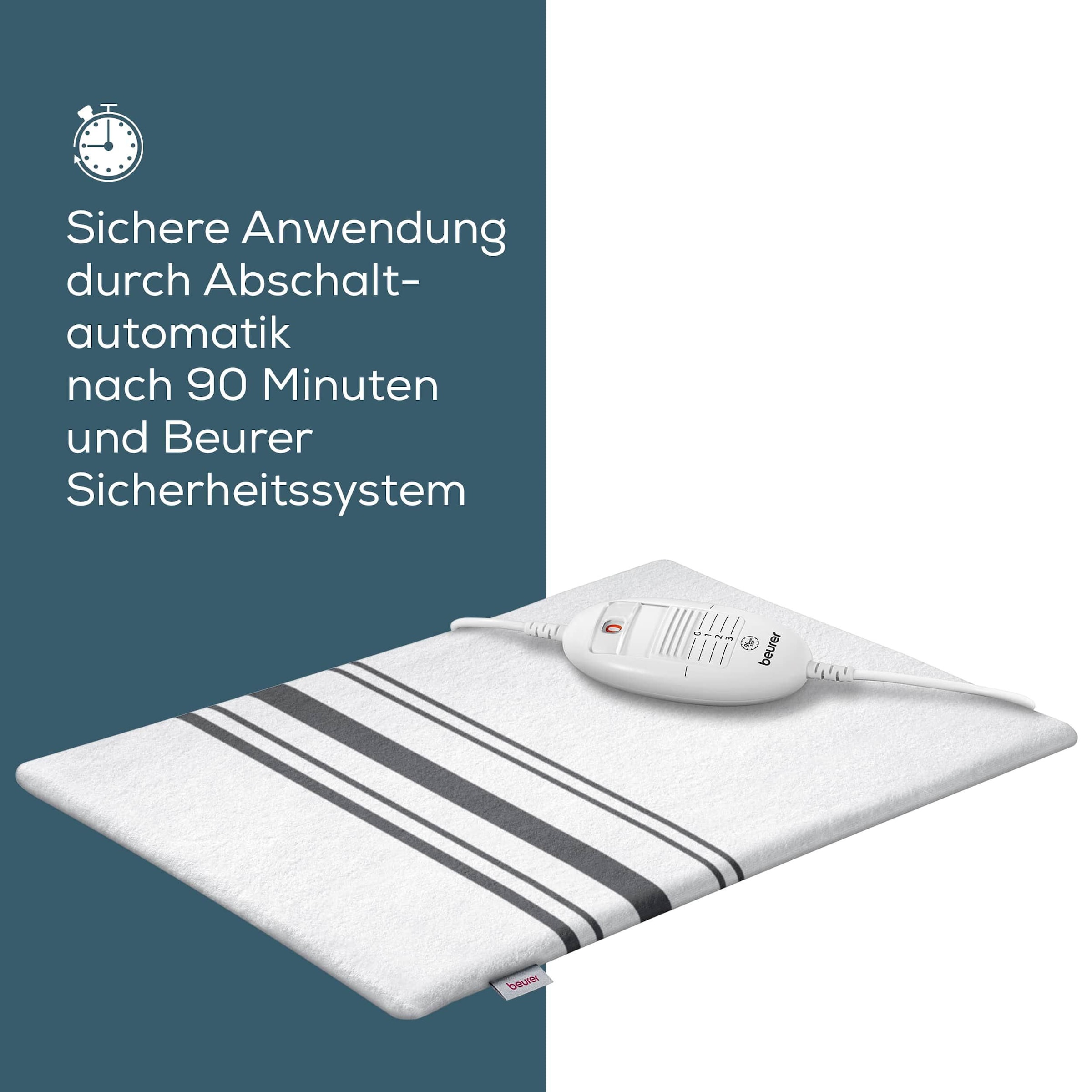 BEURER Heizkissen »HK 25 für wohltuende Wärme, mit Baumwollbezug, 3 Temperaturstufen«, Maschinenwaschbarer Bezug, Abschaltautomatik und Sicherheitssystem