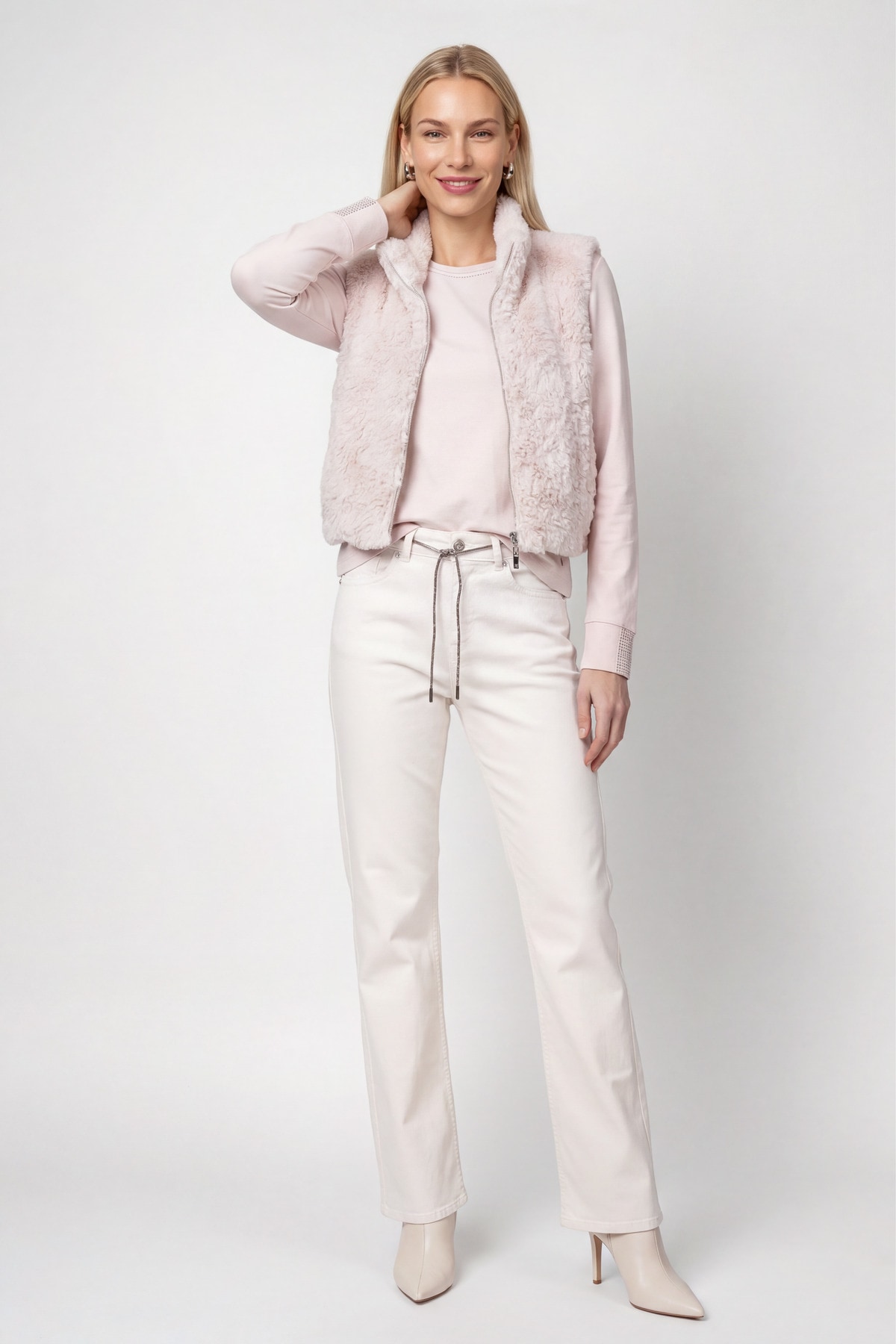 Monari Gilet en imitation fourrure »Weste Basic fake fur« coupe régulière avec col montant