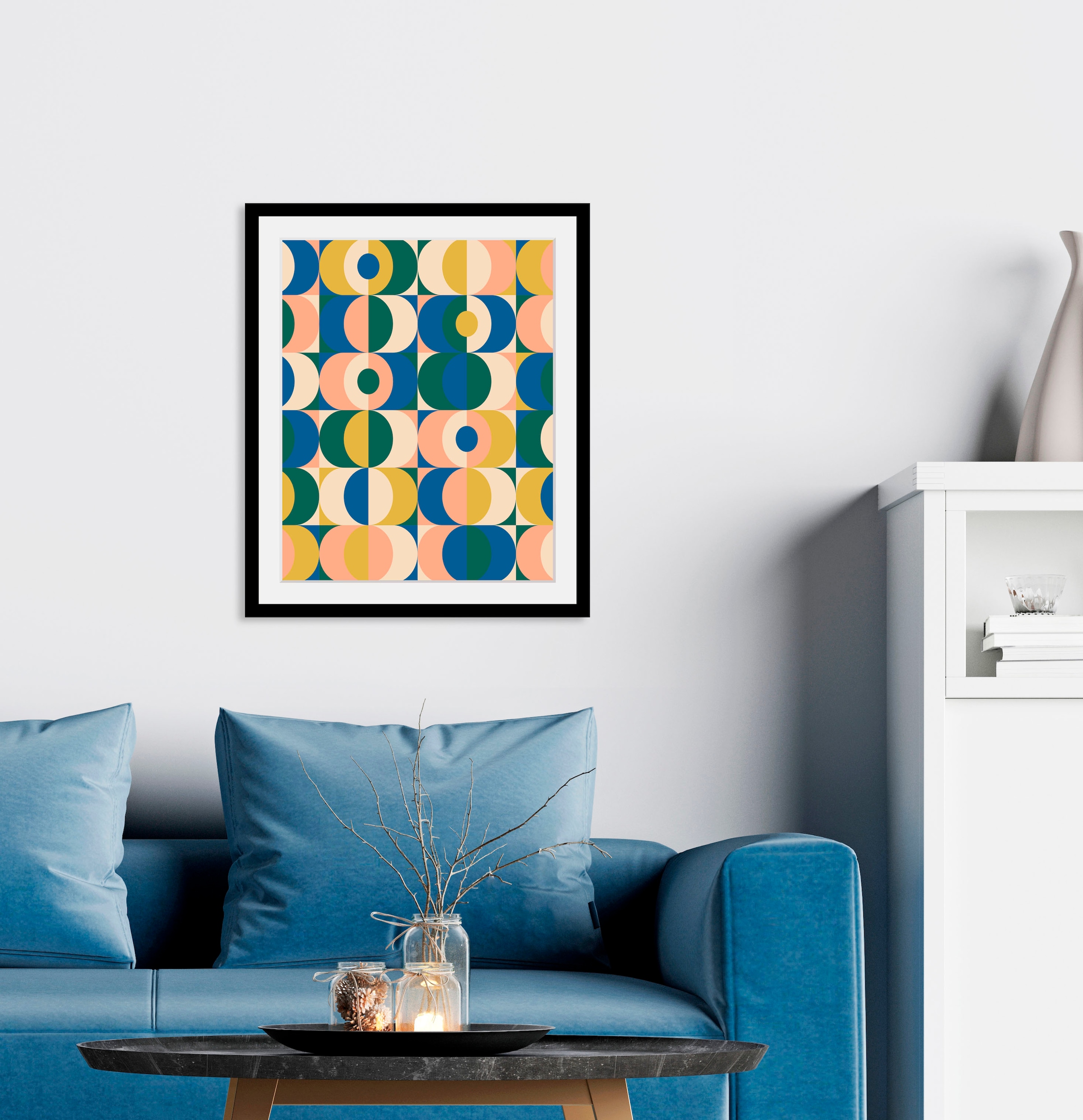 Image of queence Bild "Christin" Abstrakt Figuren Gemälde Kunst Modern 1 Stk. tlg. HD Premium Poster-Druck inkl. Holzrahmen